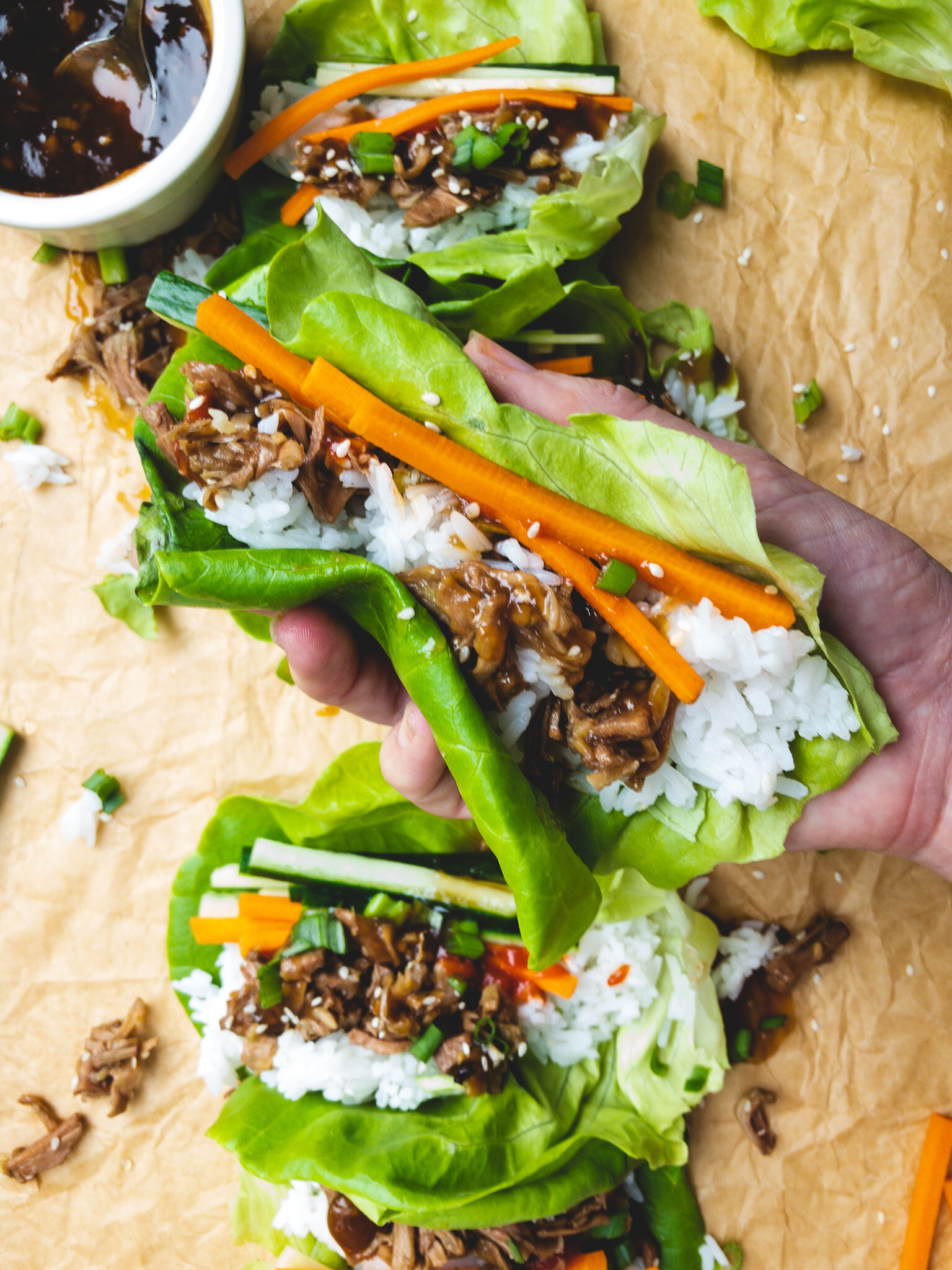 Teriyaki Jackfruit Lettuce Wraps — Not Like Mama