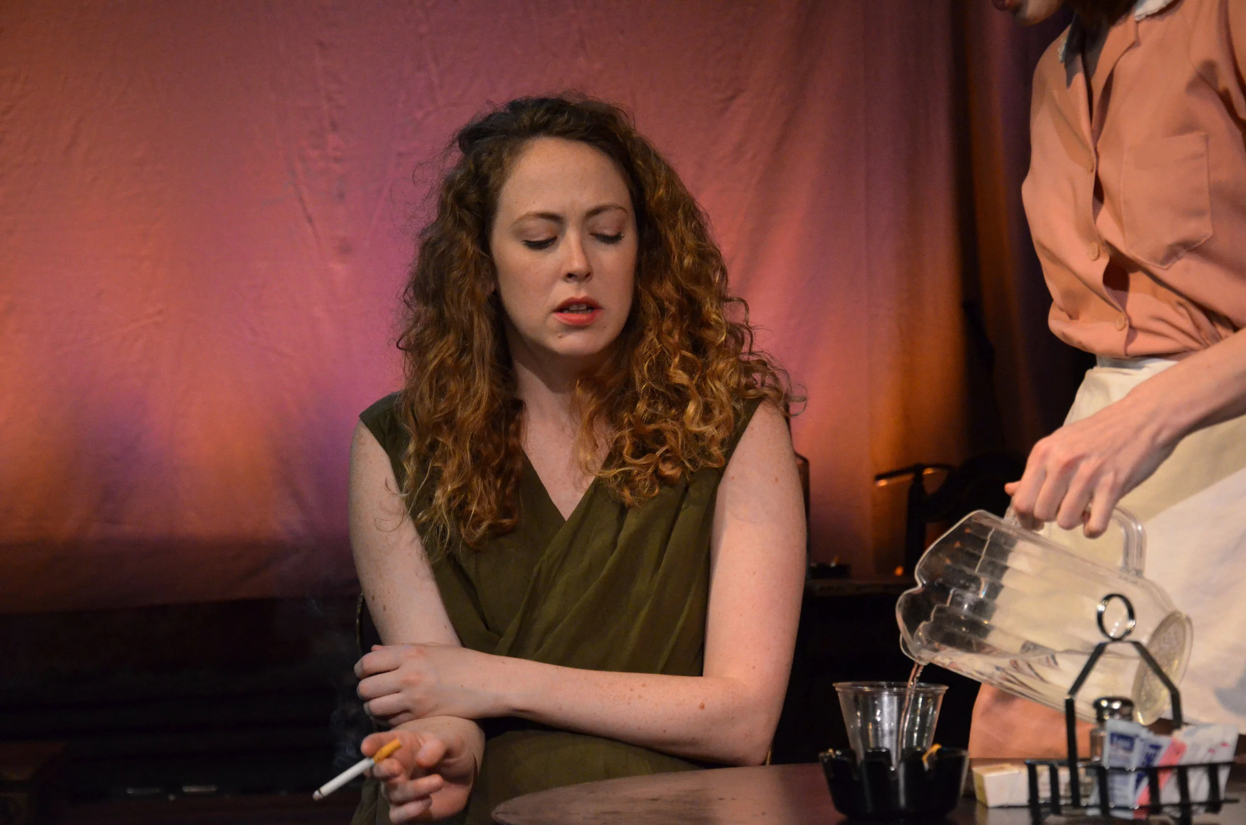 Photo: Brianna Digioia Mara Gannon (Ro), Gwynneth Bensen (Margaret) New York Off-Broadway premiere of King’s River (Medicine Show Theatre)