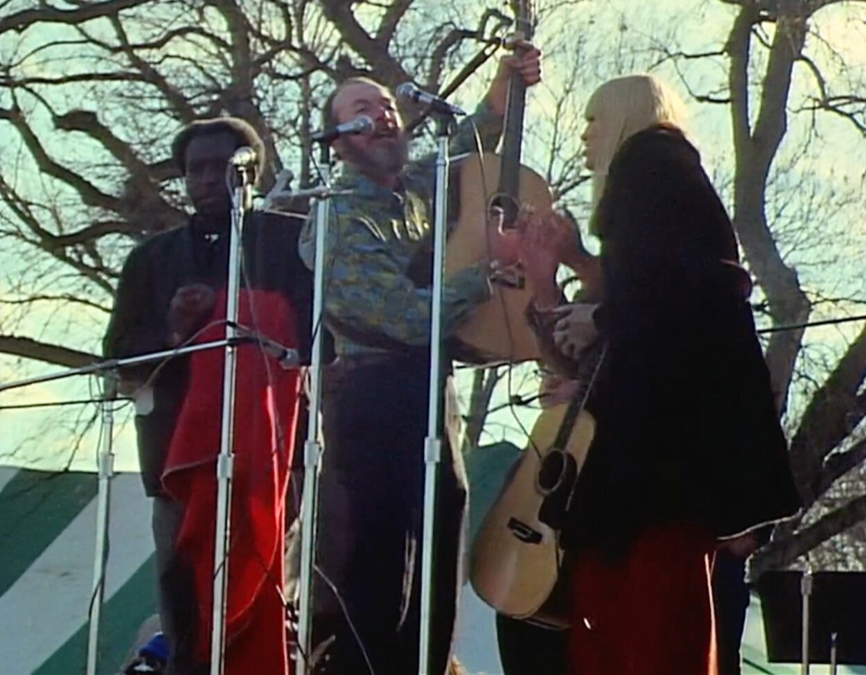  Pete Seeger and friends singing at the Moratorium Against the Vietnam War in Washington DC, November 15, 1969. Photo credit:  U.S. National Archives and Records 