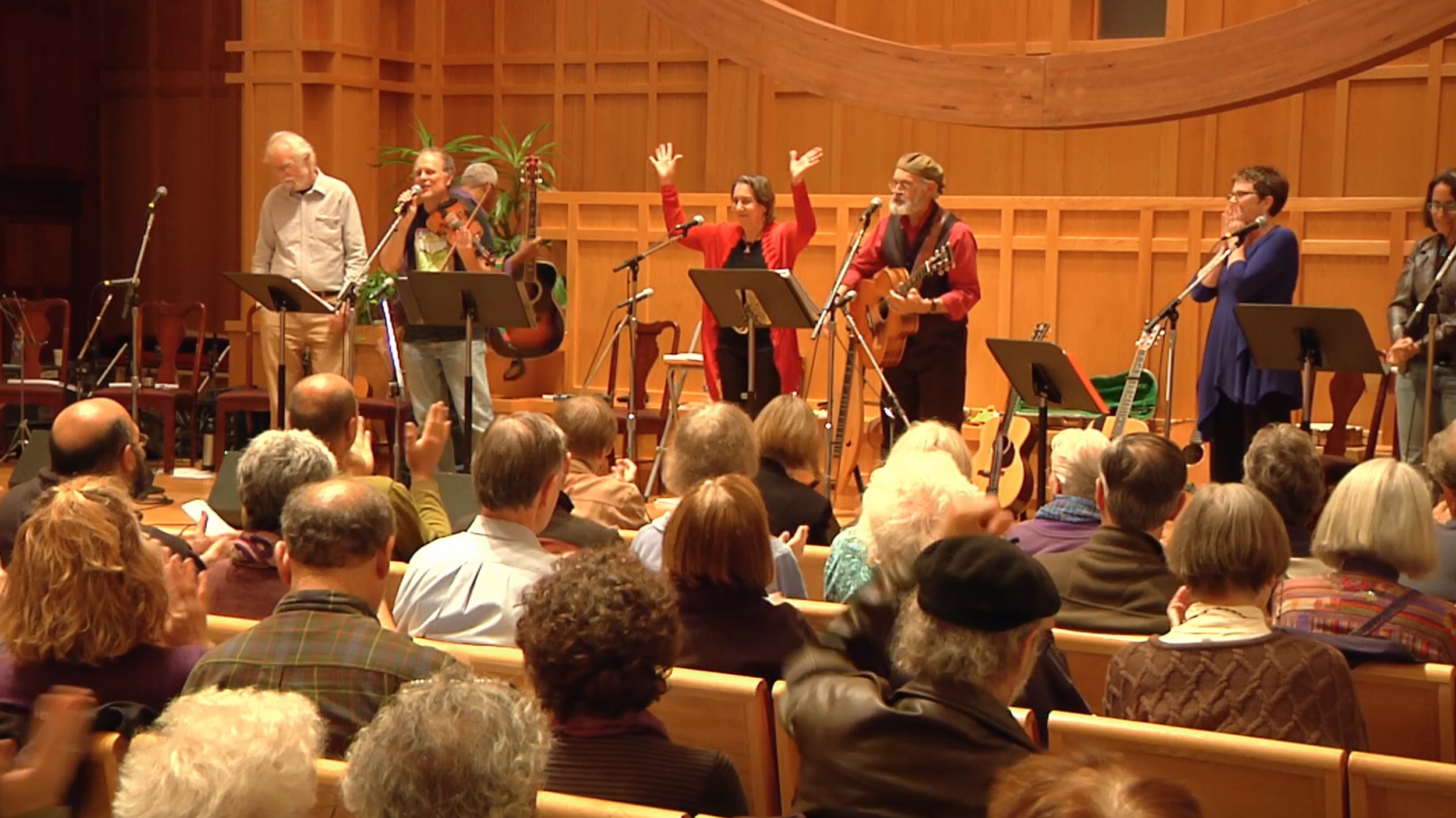   Rise Again  songbook launch with Charlie King, Peter Blood, Terry Leonino, Greg Artzner, Annie Patterson, and Sandy O, in Hadley, MA (October 2015). 