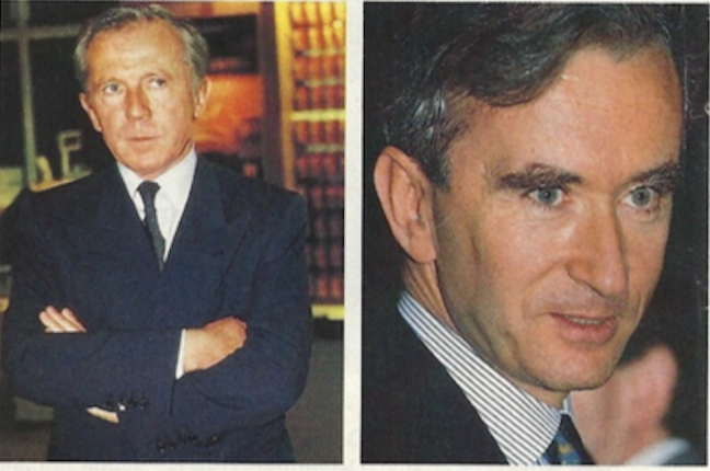 Dueling French billionaires: François Pinault, owner of Christie's, and Bernard Arnault, chairman of LVMH