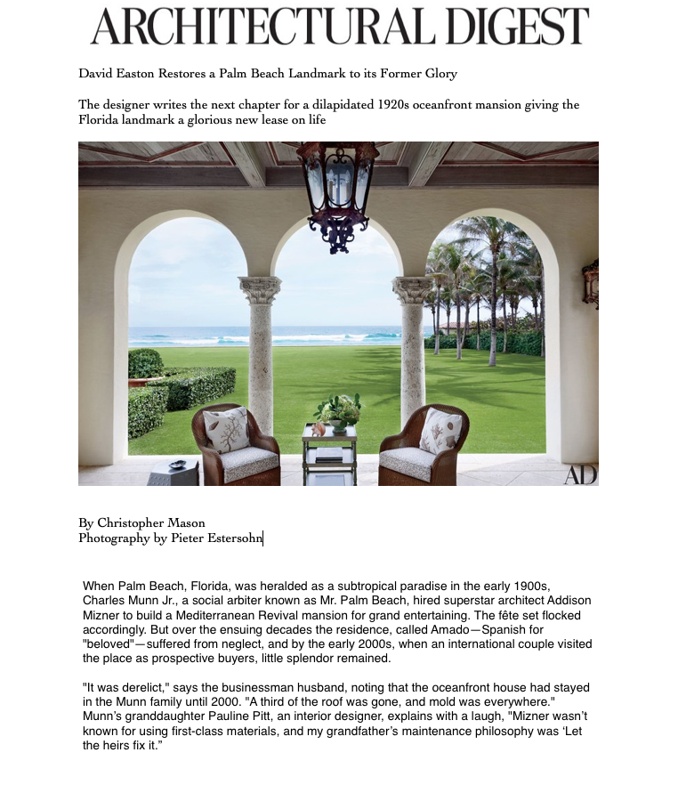David Easton Restores a Palm Beach Landmark to its Former Glory