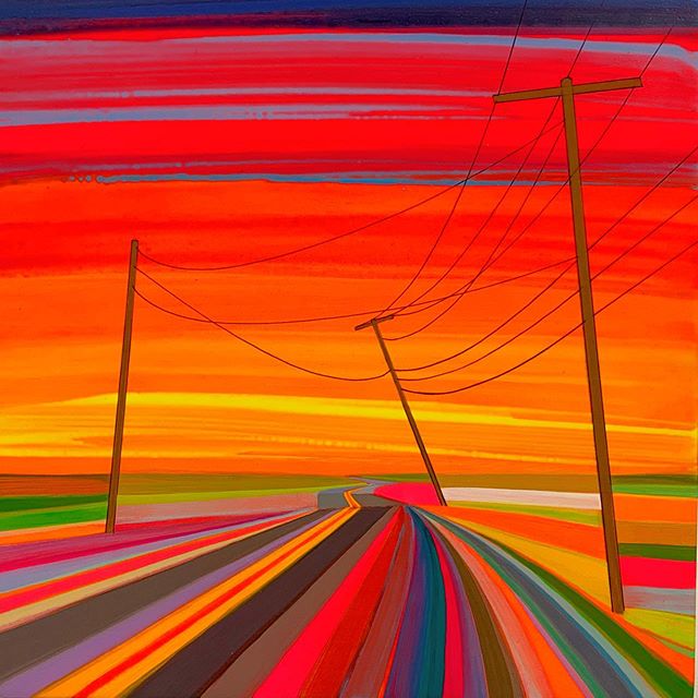 Kink in the road. Grant Haffner, @granthaffner &ldquo;Cranberry Hole Road&rdquo; (2019), at @tambaran2gallery 5 East 82nd St #bizarreobsessionwithorange🍊