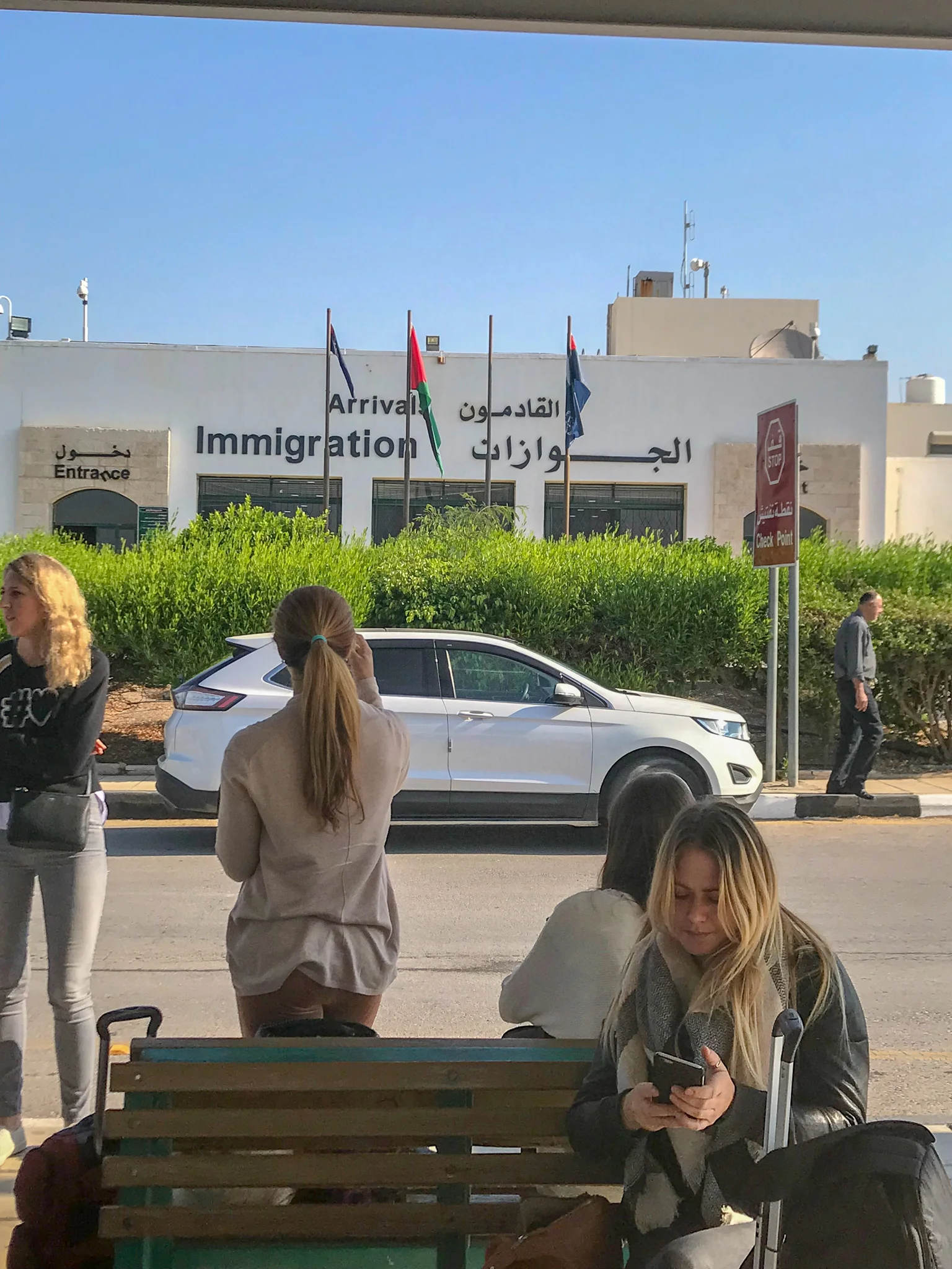 Immigration Control going into Jordan.