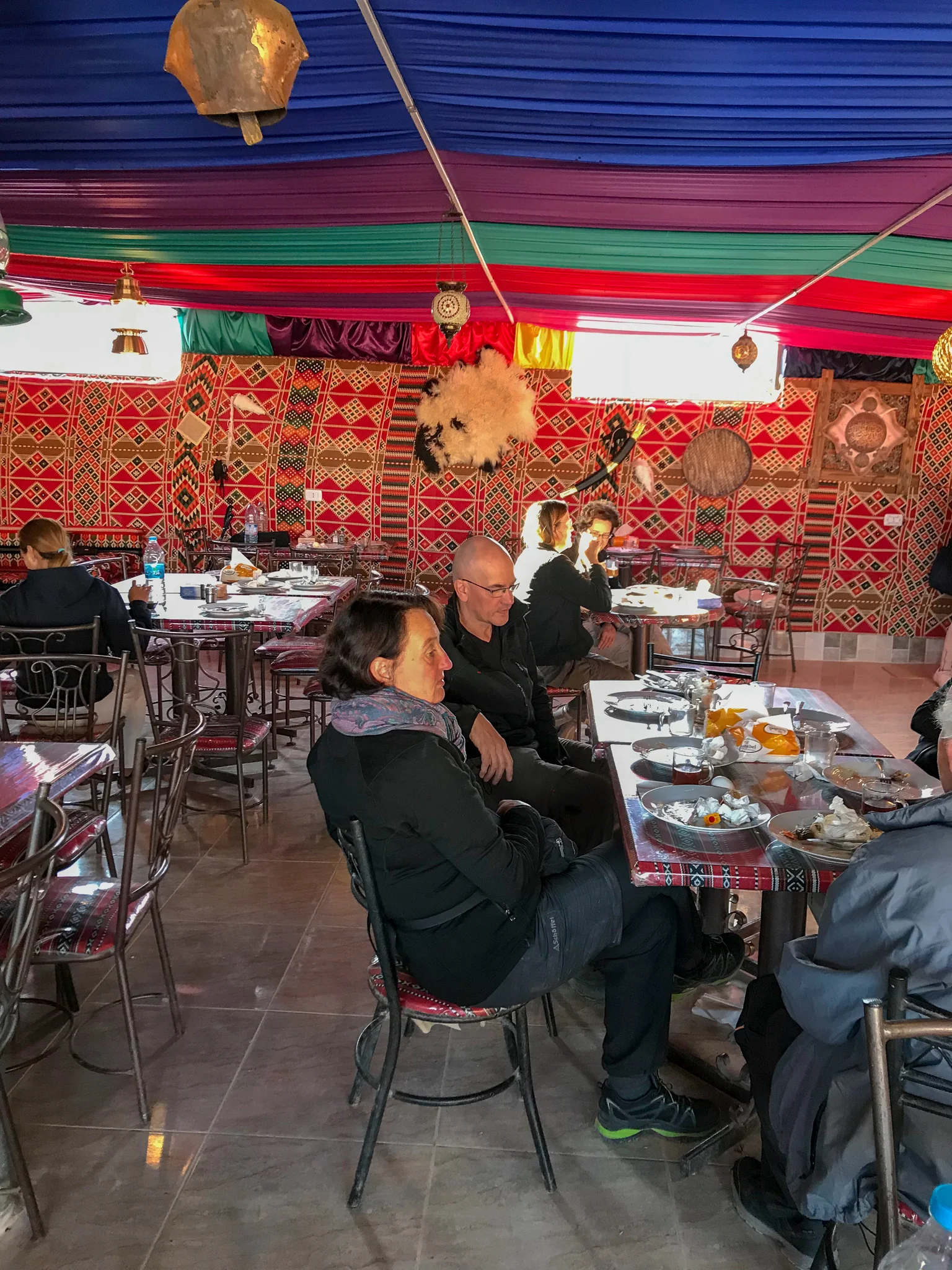 Inside of the Bedouin breakfast tent.&nbsp;