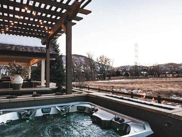 When your hot tub isn&rsquo;t hot enough you add a fire pit next to it 🔥🤯 👍🏼