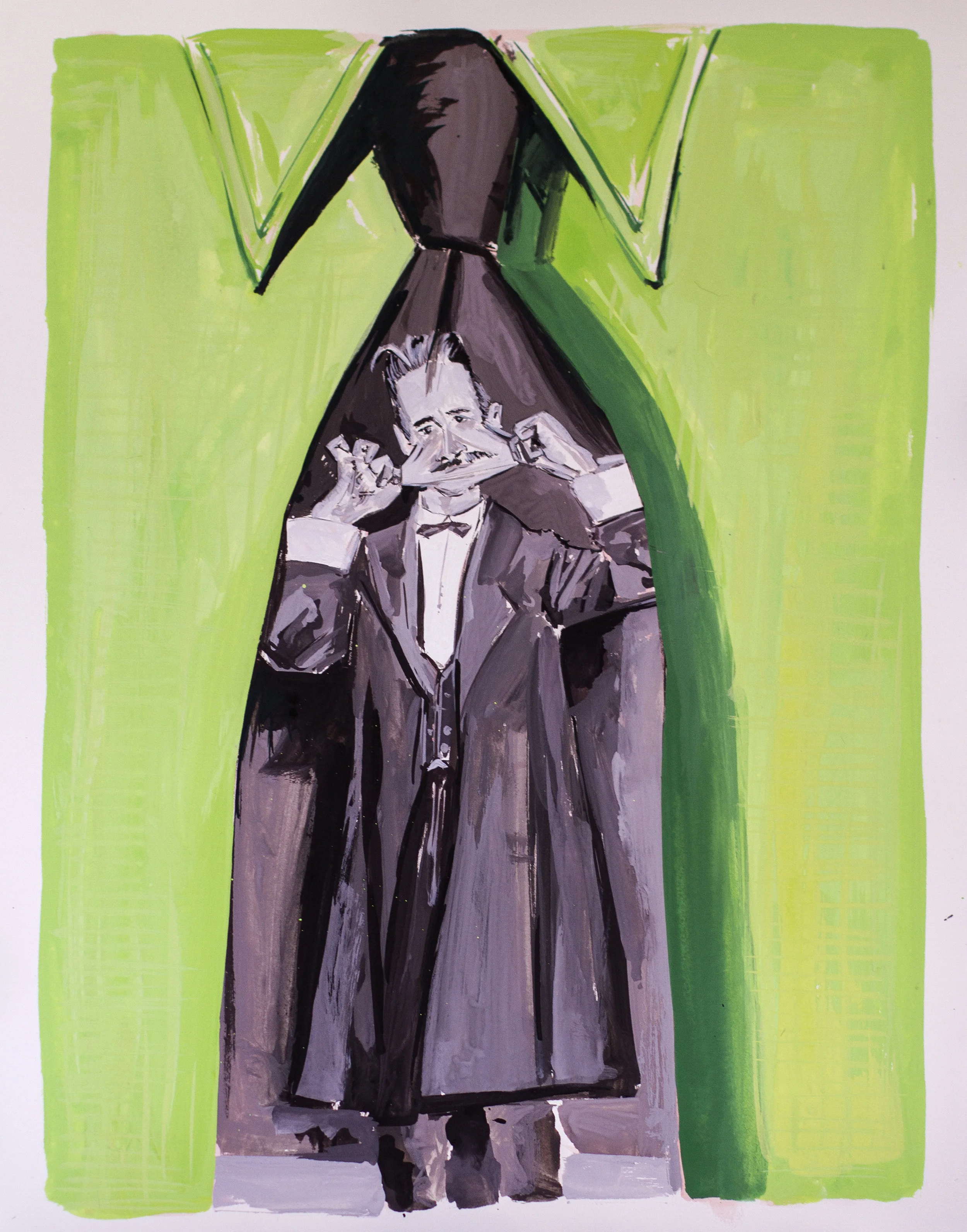 Elad Larom, TIE(series), 2018, gouache on paper_1, 40X31 cm.jpeg