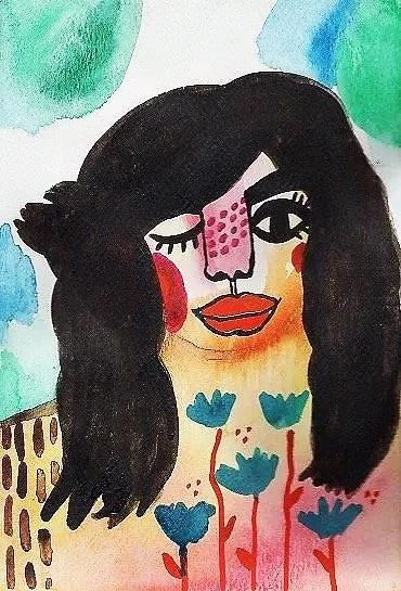 Watercolour and ink on paper