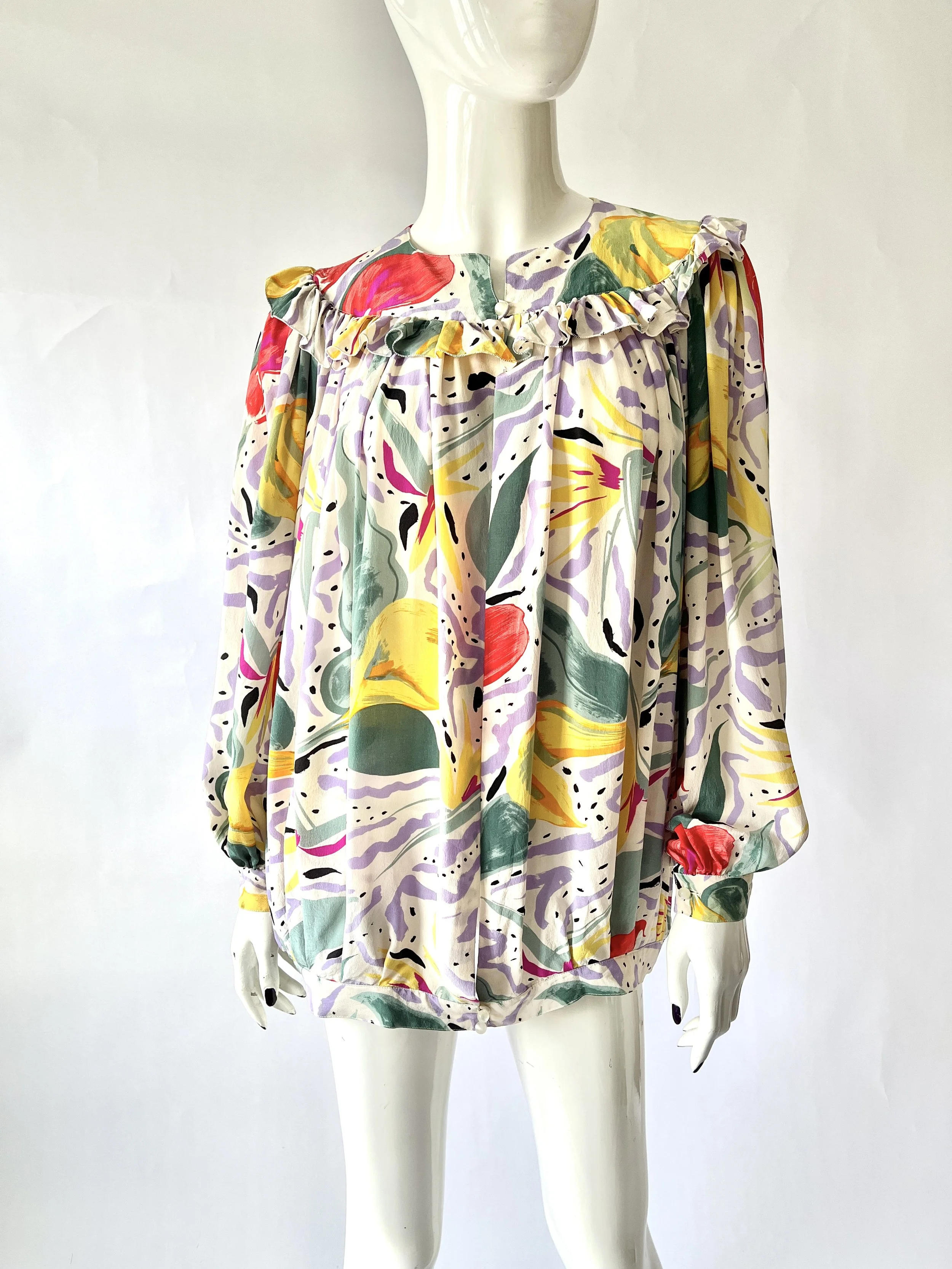 Vintage Emmanuel Ungaro Parallele Paris Jacket with Colorful Abstract Print