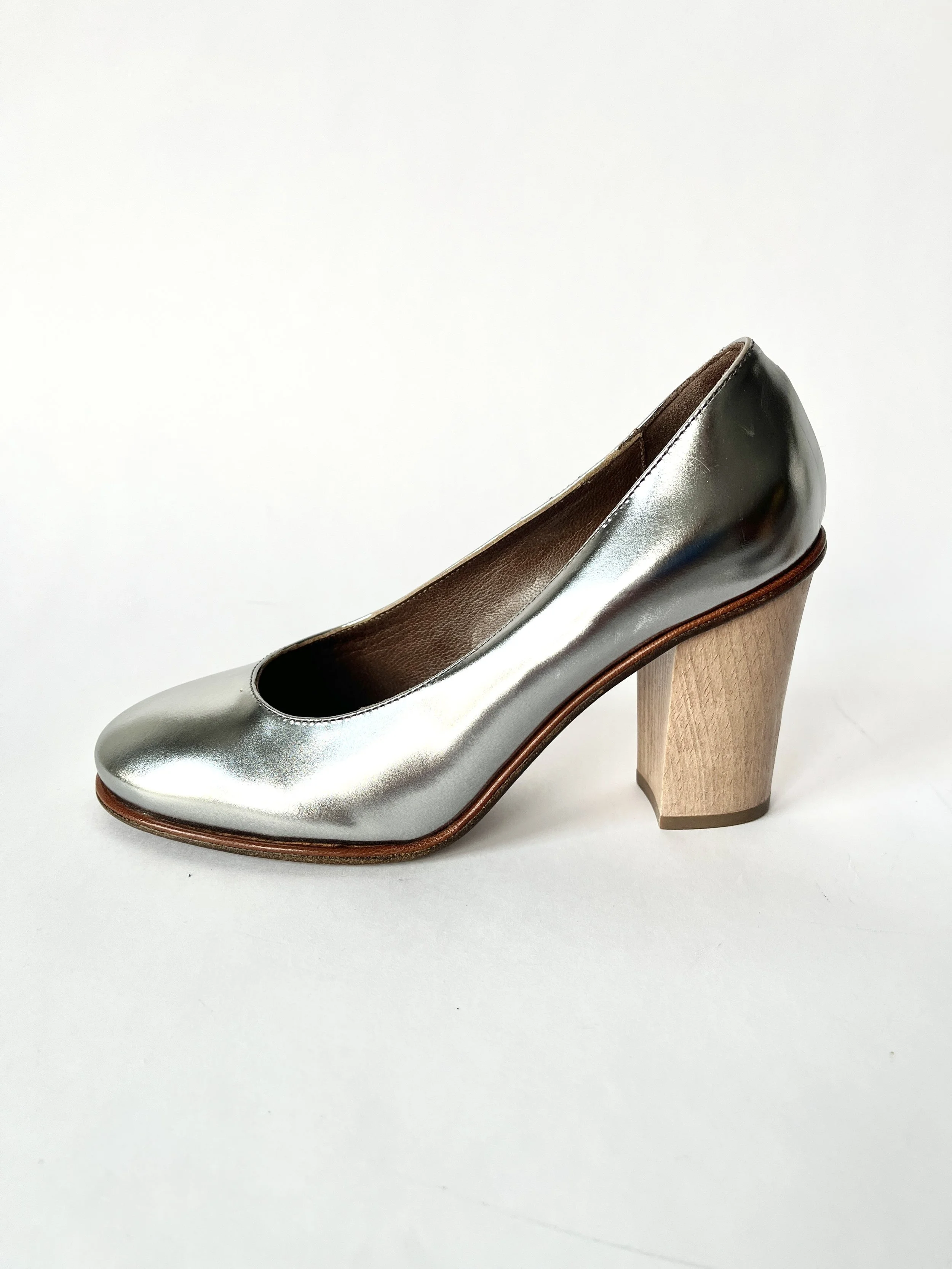 Vintage Metallic Silver Leather Marni Pumps Size 36