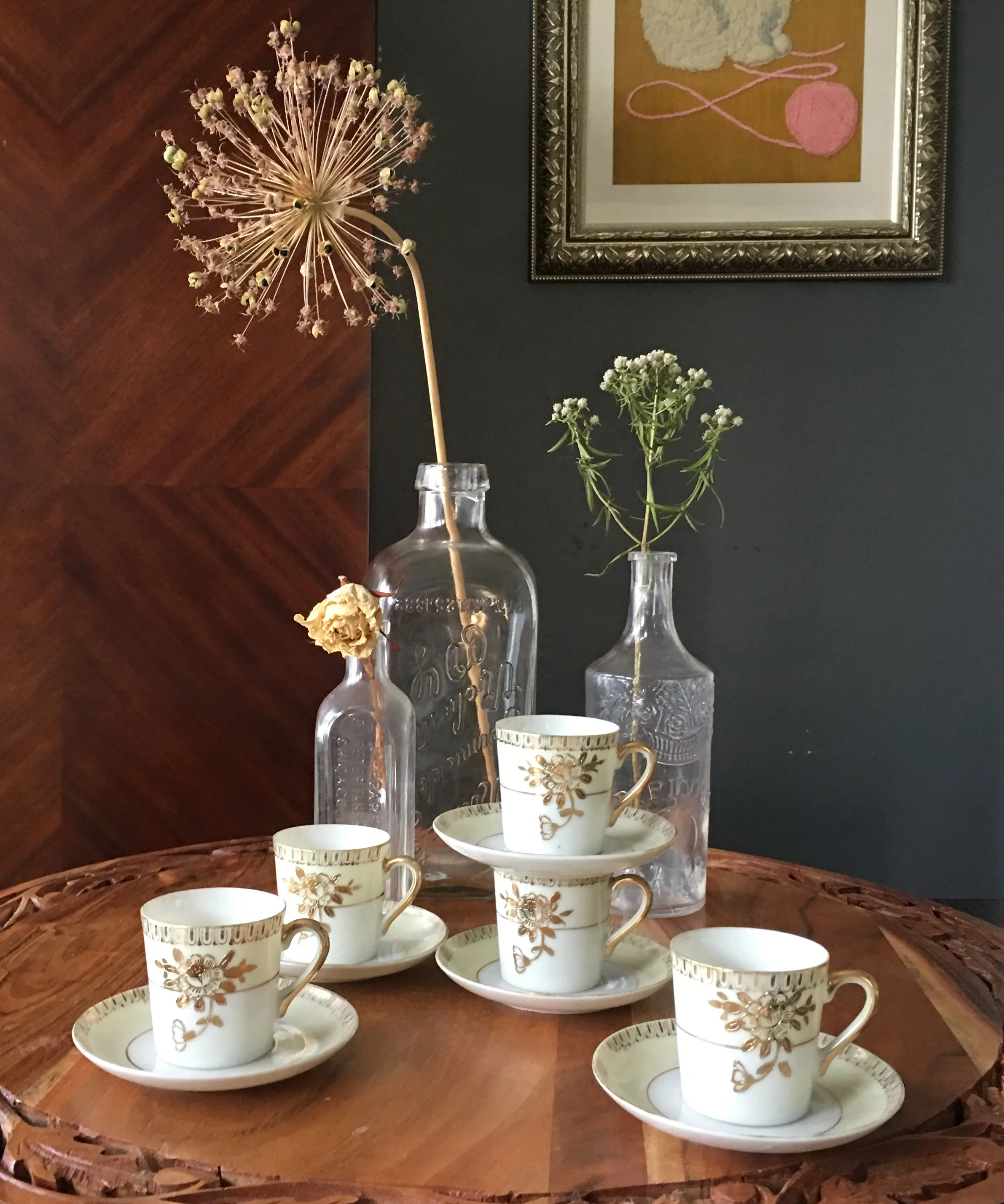 Vintage Espresso Cups and Saucers - Set of 5  GOODS and PROVISIONS
