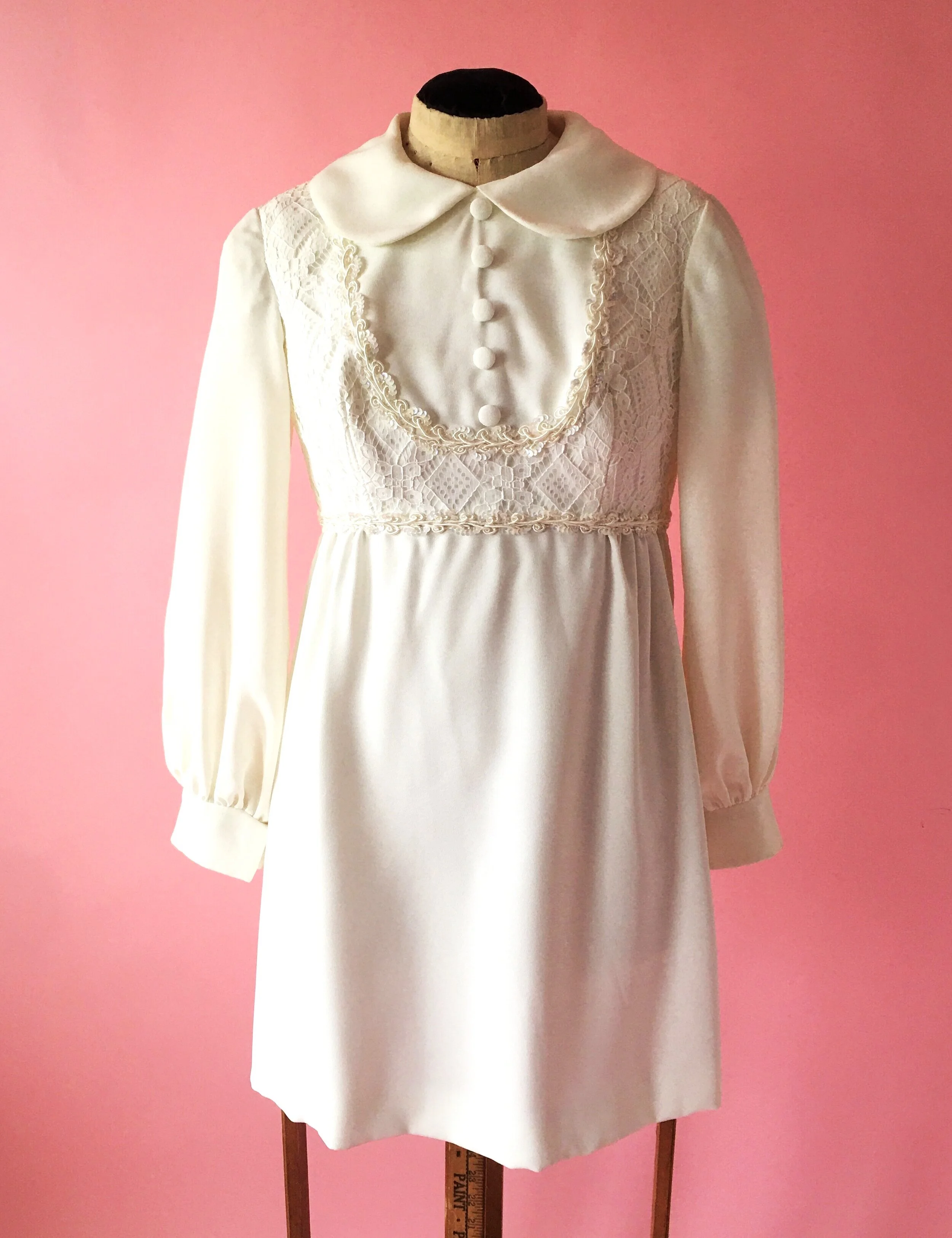 Vintage White Mini Dress Little White Dress