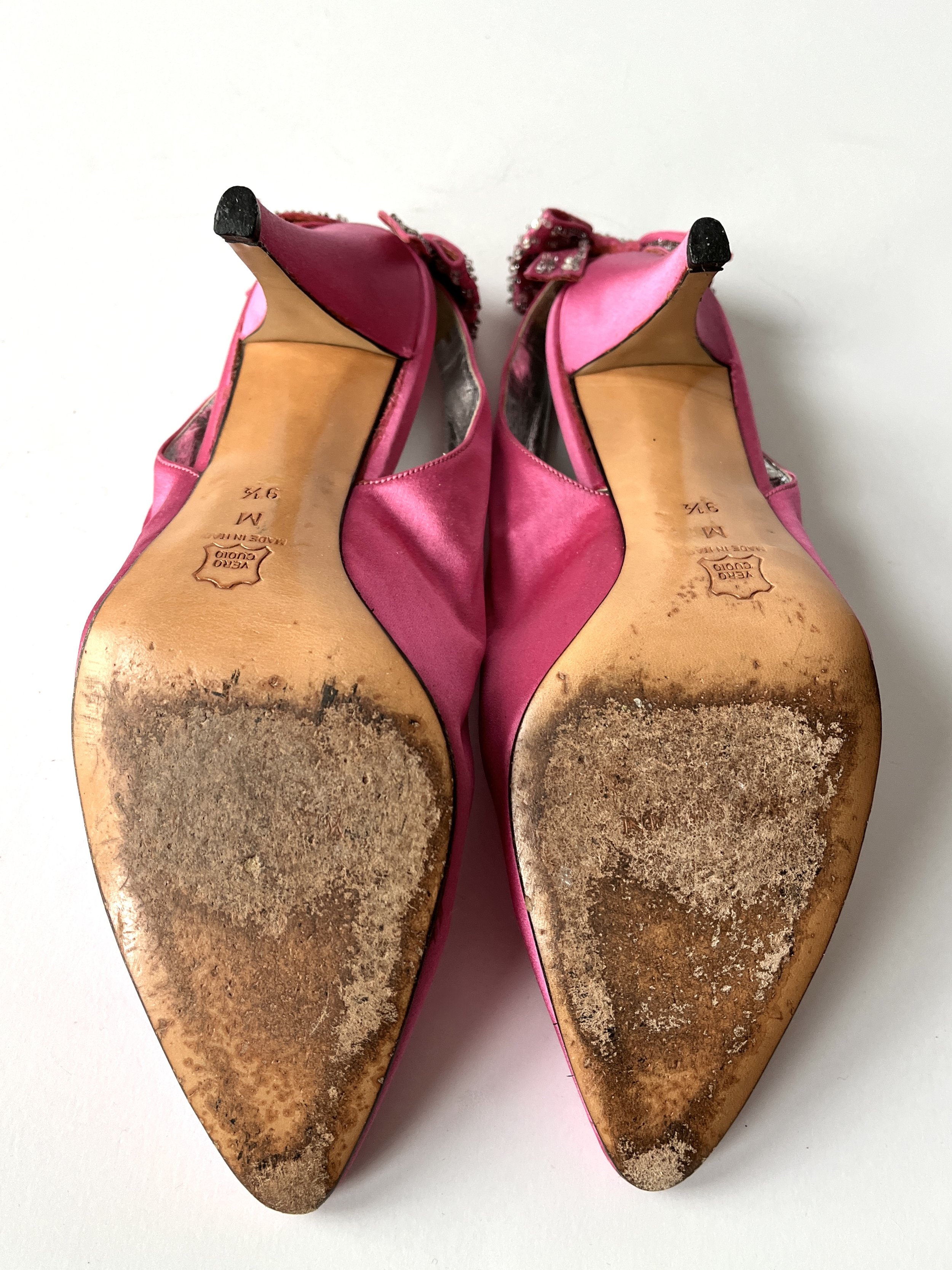 Women's Yves Saint Laurent Hot Pink sling back shoes — GOODS and PROVISIONS