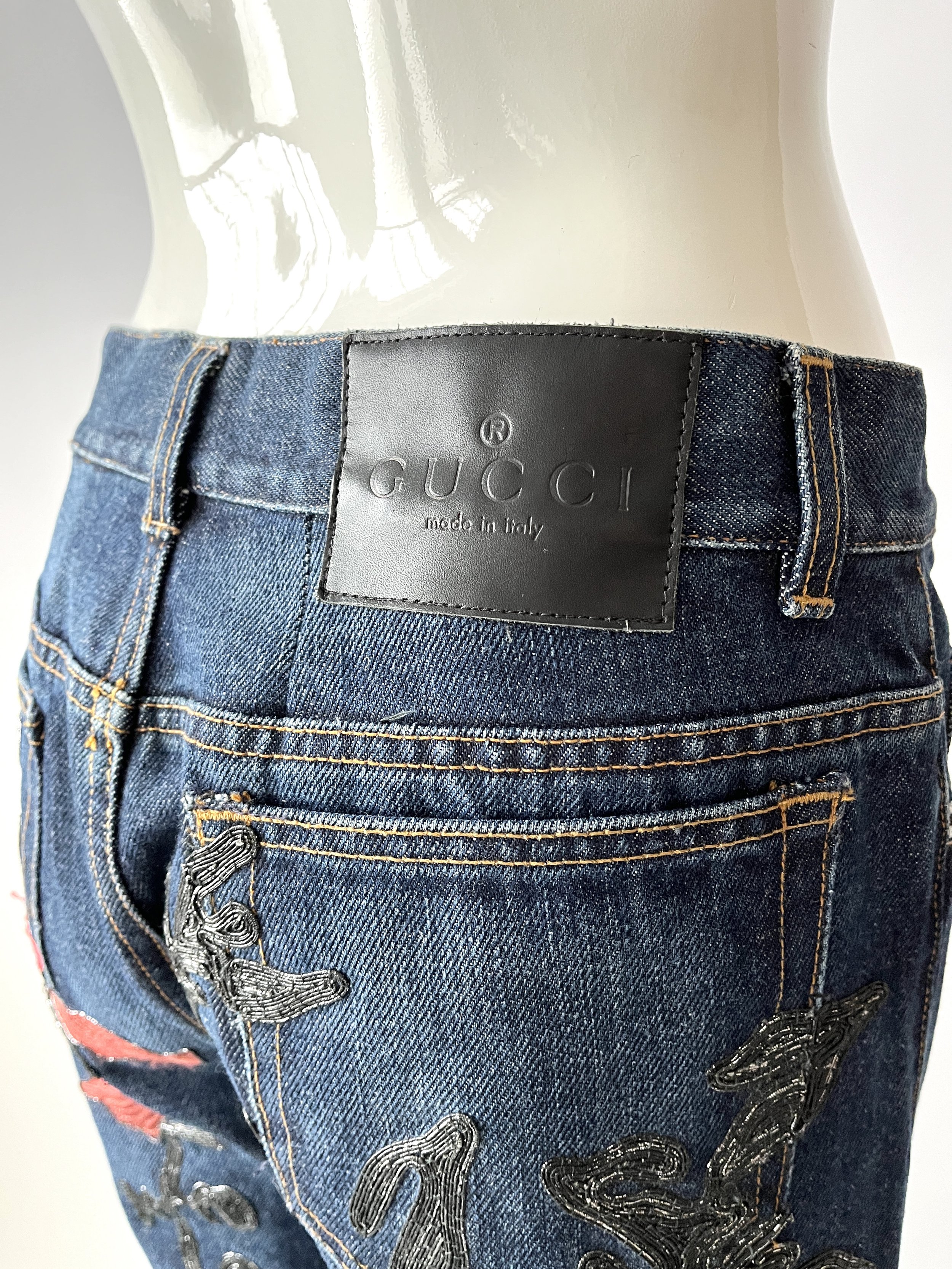 1990s Gucci Jeans Floral Embroidery — GOODS and PROVISIONS