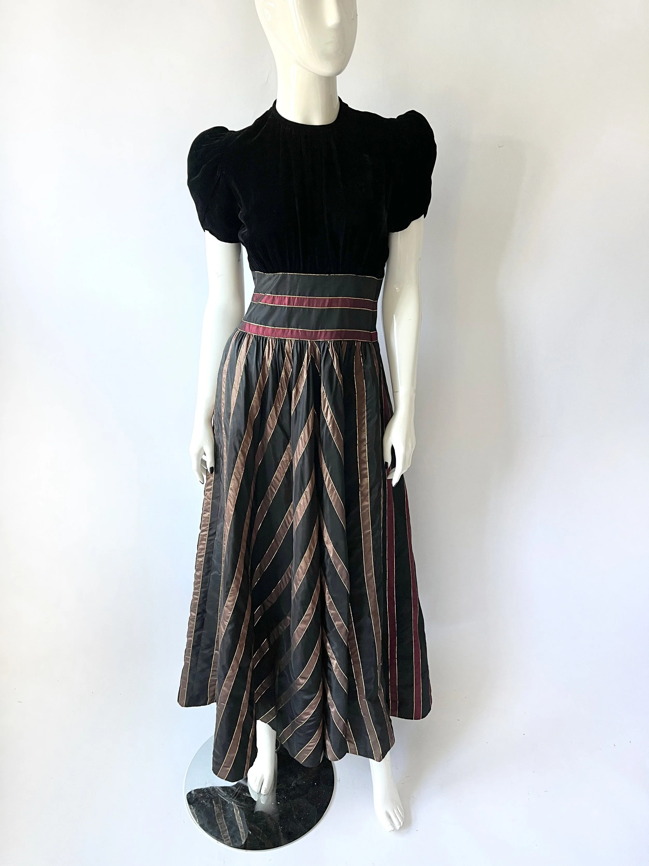 Vintage Velvet and Satin Dress by DCSB Original Design