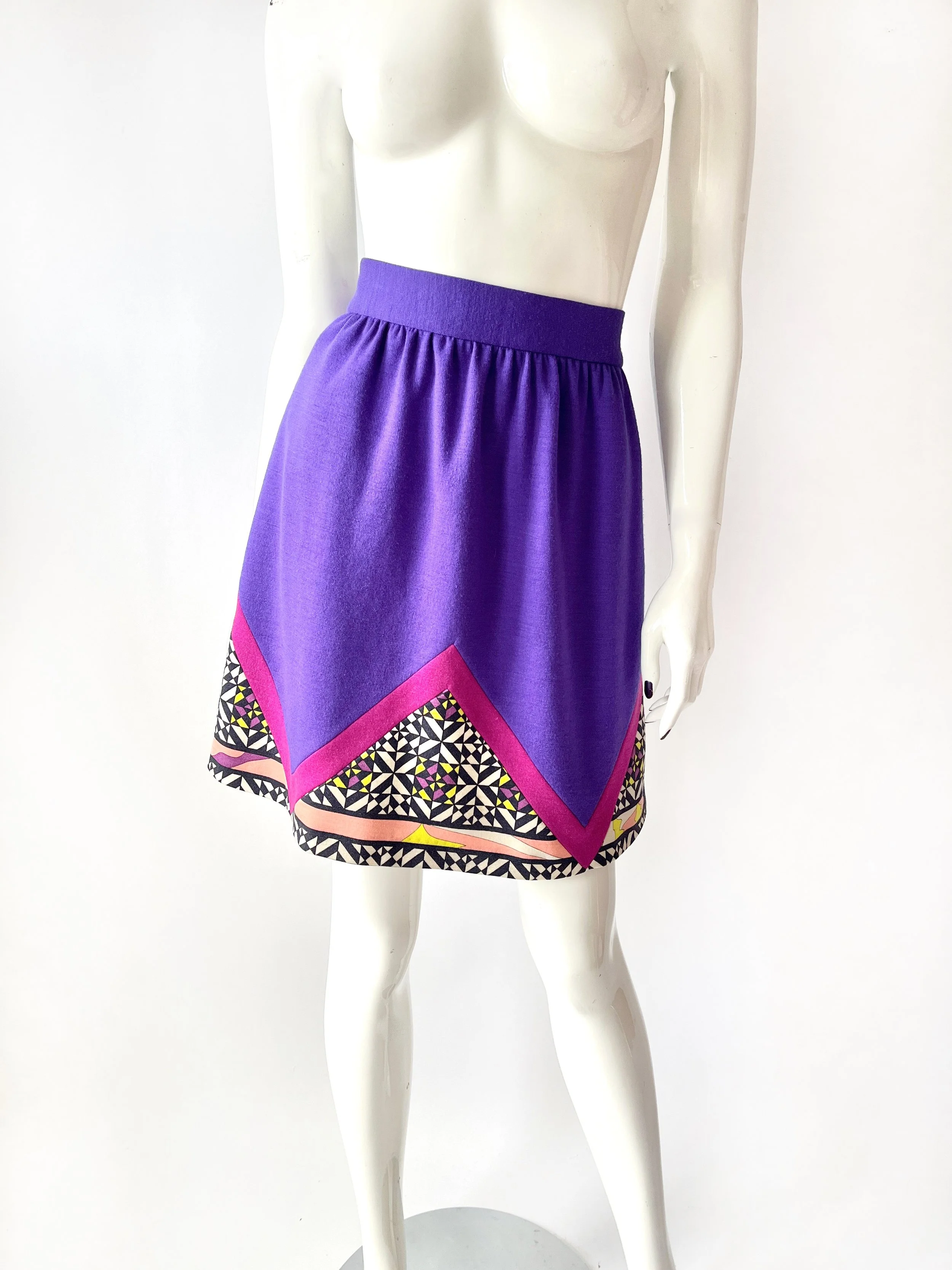 Pucci Mini Skirt Purple with Alpine Print Lining