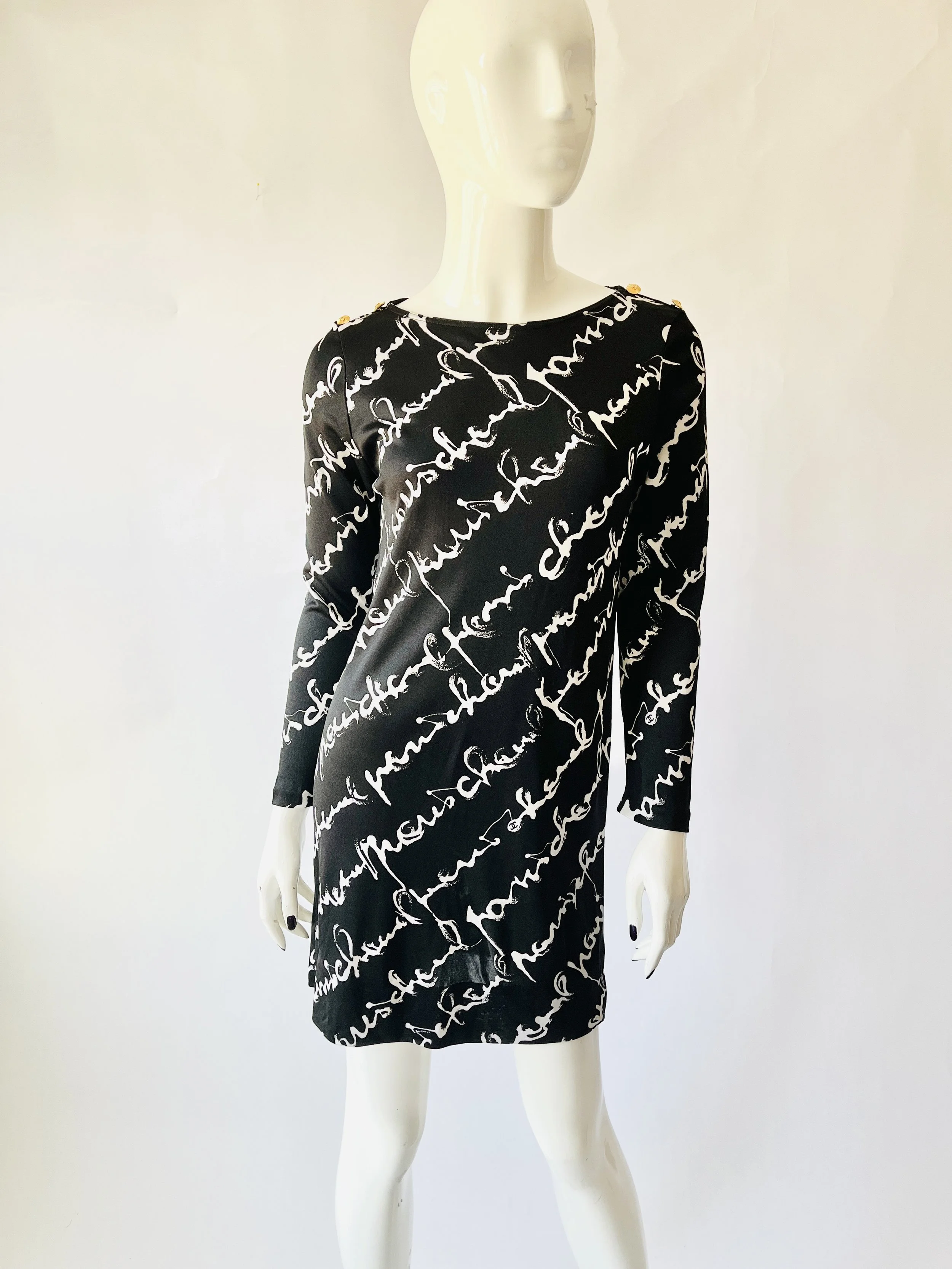 1990s Chanel Dress with Logo Print