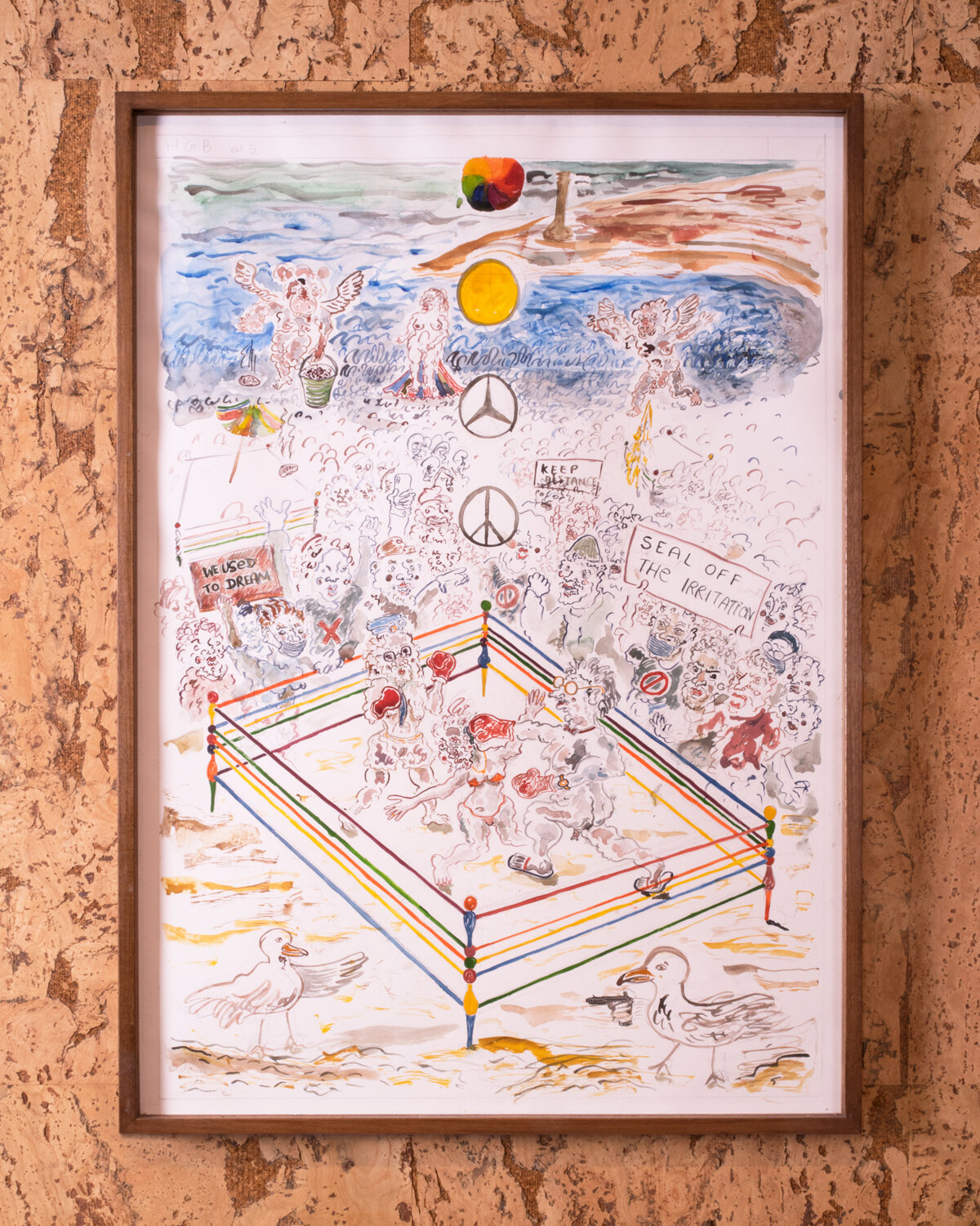  The irritation, 2020, graphite, aquarelles and markers on paper, framed, 63 x 46 cm. 