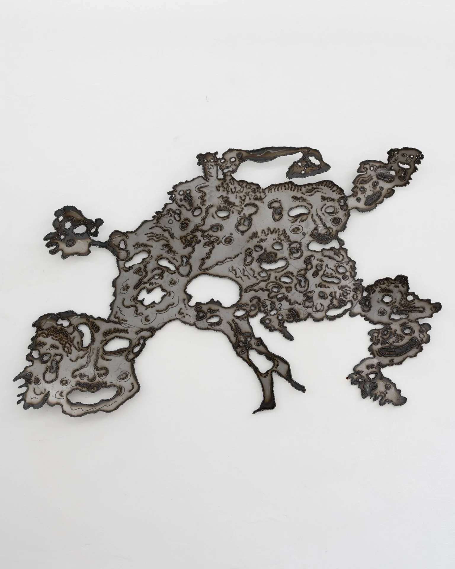  The Politician From The Other Side Of The River, 2026, welded line drawing on steel with linseed oil finish, 99 x 159 cm 