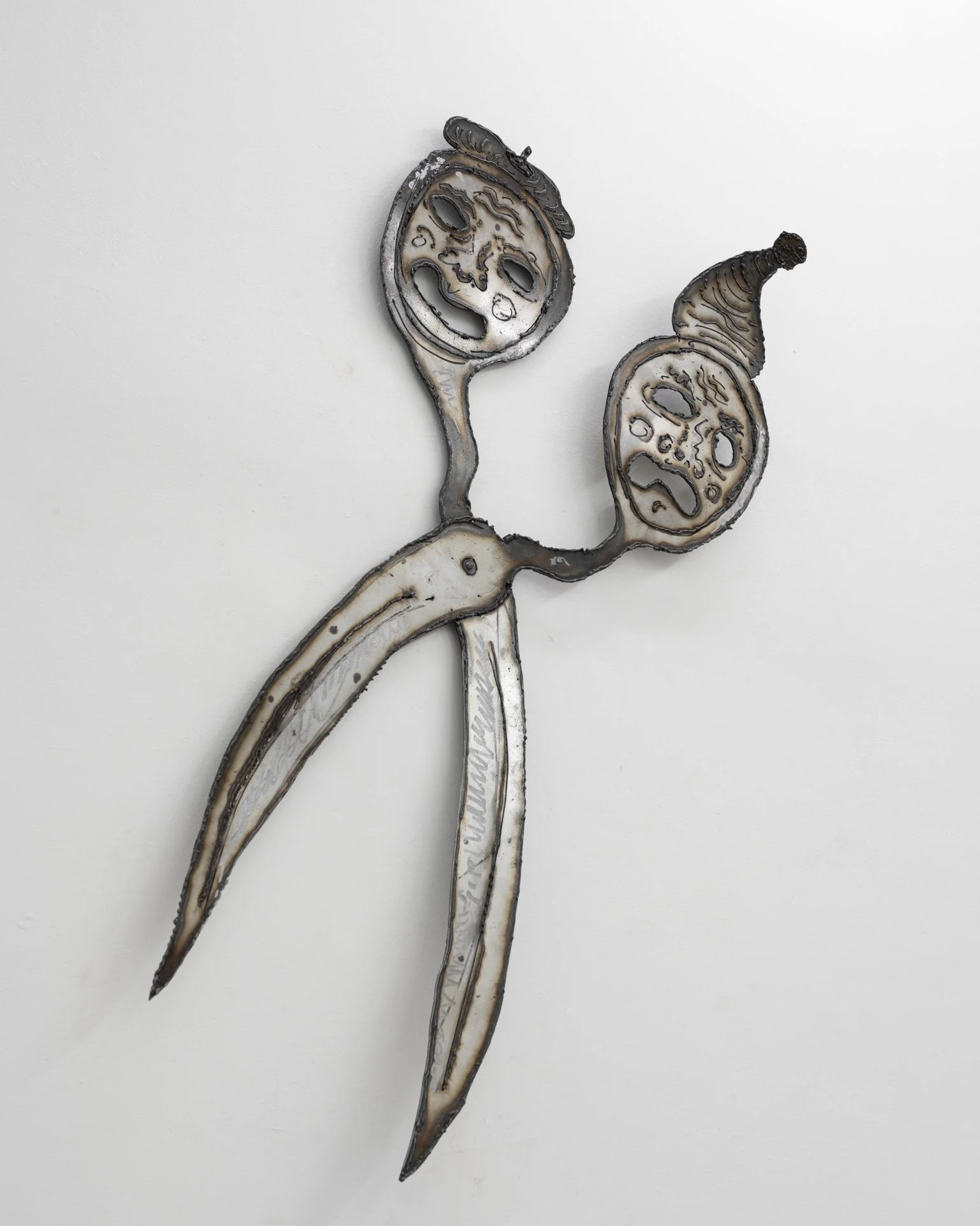  Conjoined Lovers, 2026, welded line drawing on steel with linseed oil finish, 115 x 49,5 cm 