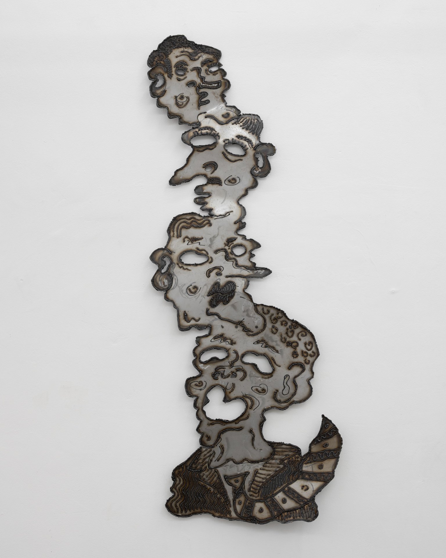  Pudd'nhead, 2026, welded line drawing on steel with linseed oil finish, 145,5 x 52,5 cm 