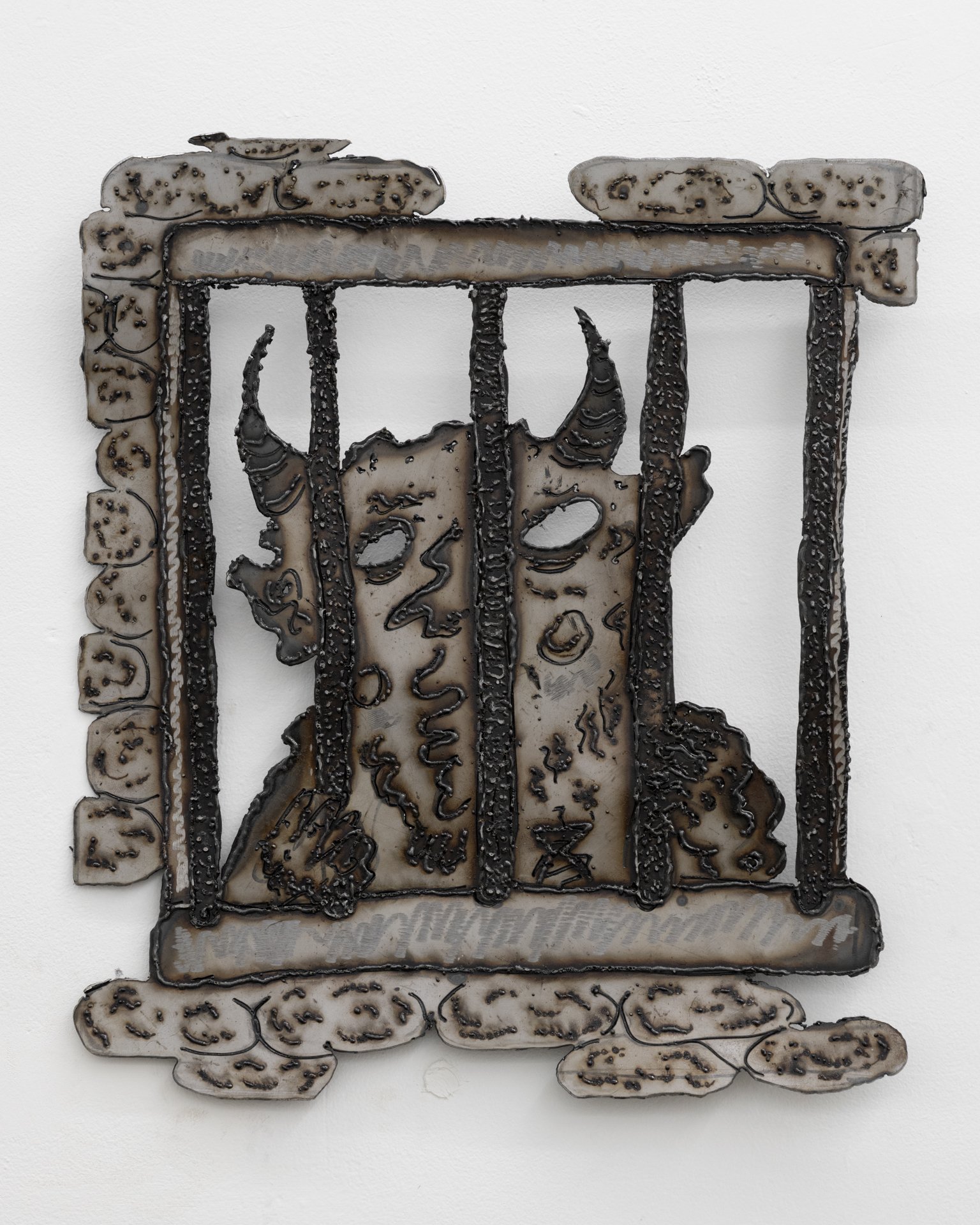 You'd change your mind, 2026, welded line drawing on steel with linseed oil finish, 57,5 x 48,5 cm 