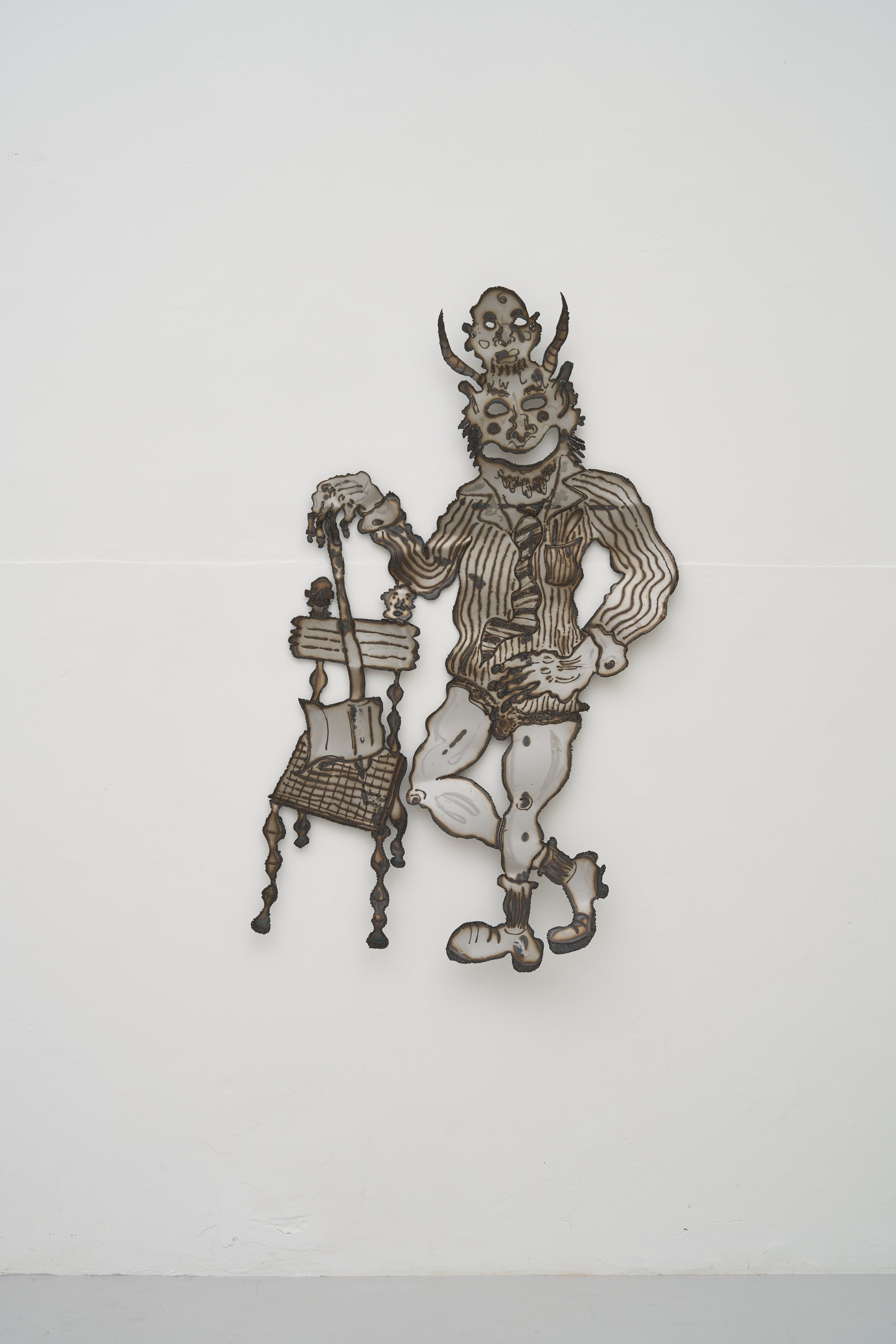  William Ludwig Lutgens, Whether It Was (A Cowboy) An Oyster Or A Rough Rough Rider, 2026, welded line drawing on steel, with lacquer finish, 158 x 93 x 10 cm 