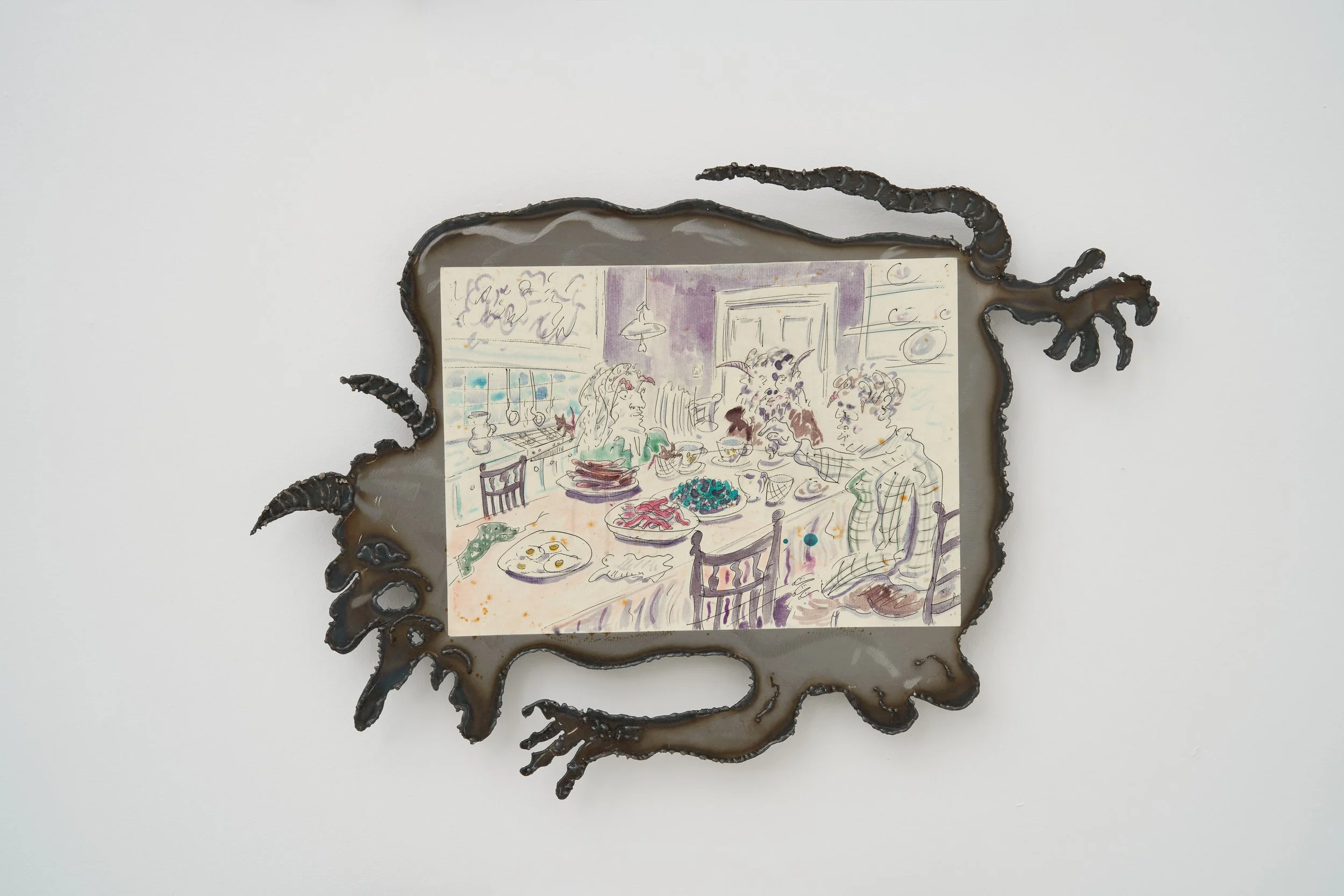 William Ludwig Lutgens, Disgusting Wonderland, 2026, shellac ink and Japanese ballpoint on hemp paper, mounted on steel, with lacquer finish, 36 x 53 x 3 cm 