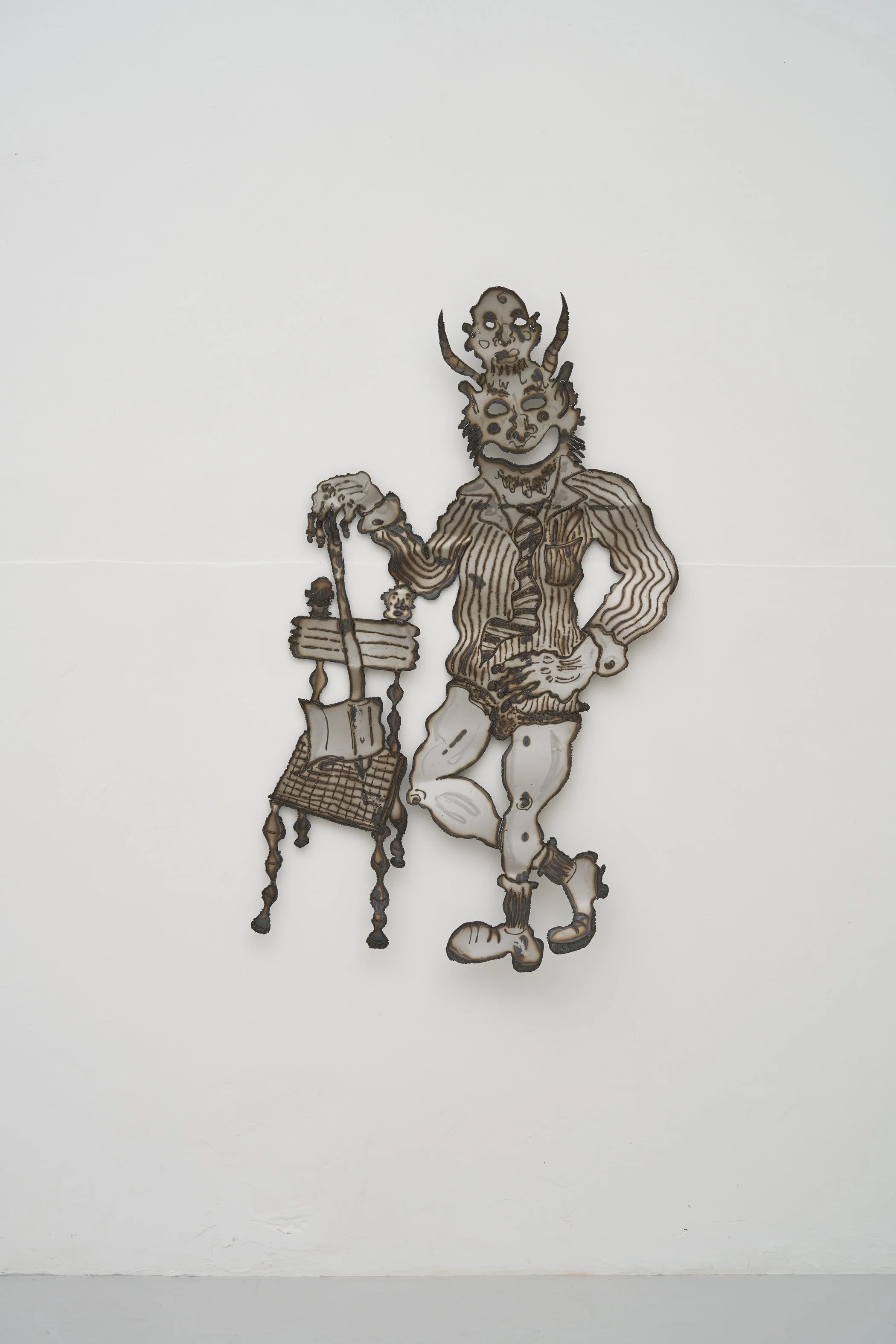  William Ludwig Lutgens, Whether It Was (A Cowboy) An Oyster Or A Rough Rough Rider, 2026, welded line drawing on steel, with lacquer finish, 158 x 93 x 10 cm 