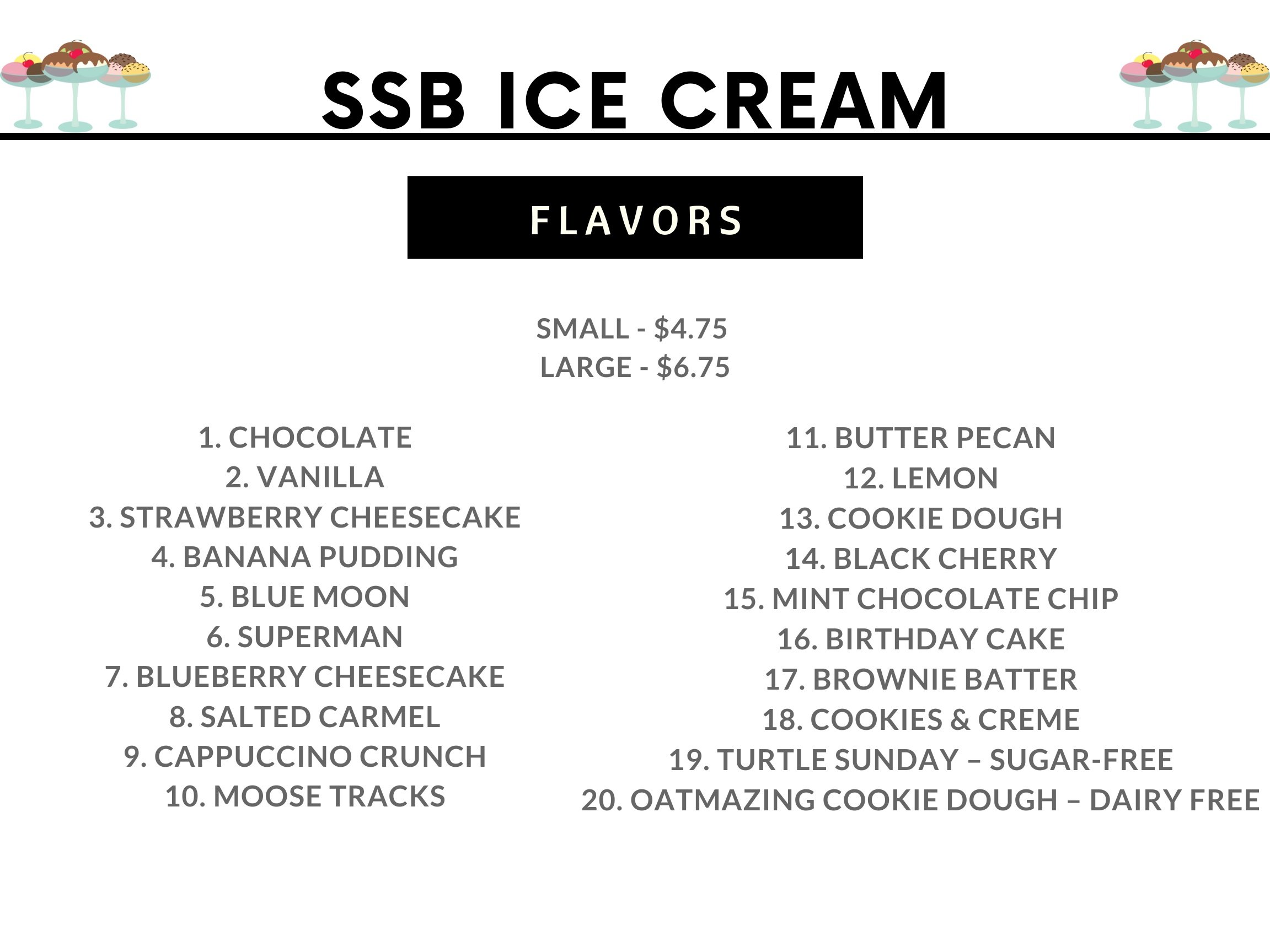 Ssb $4 Menu Ice Cream — SSB