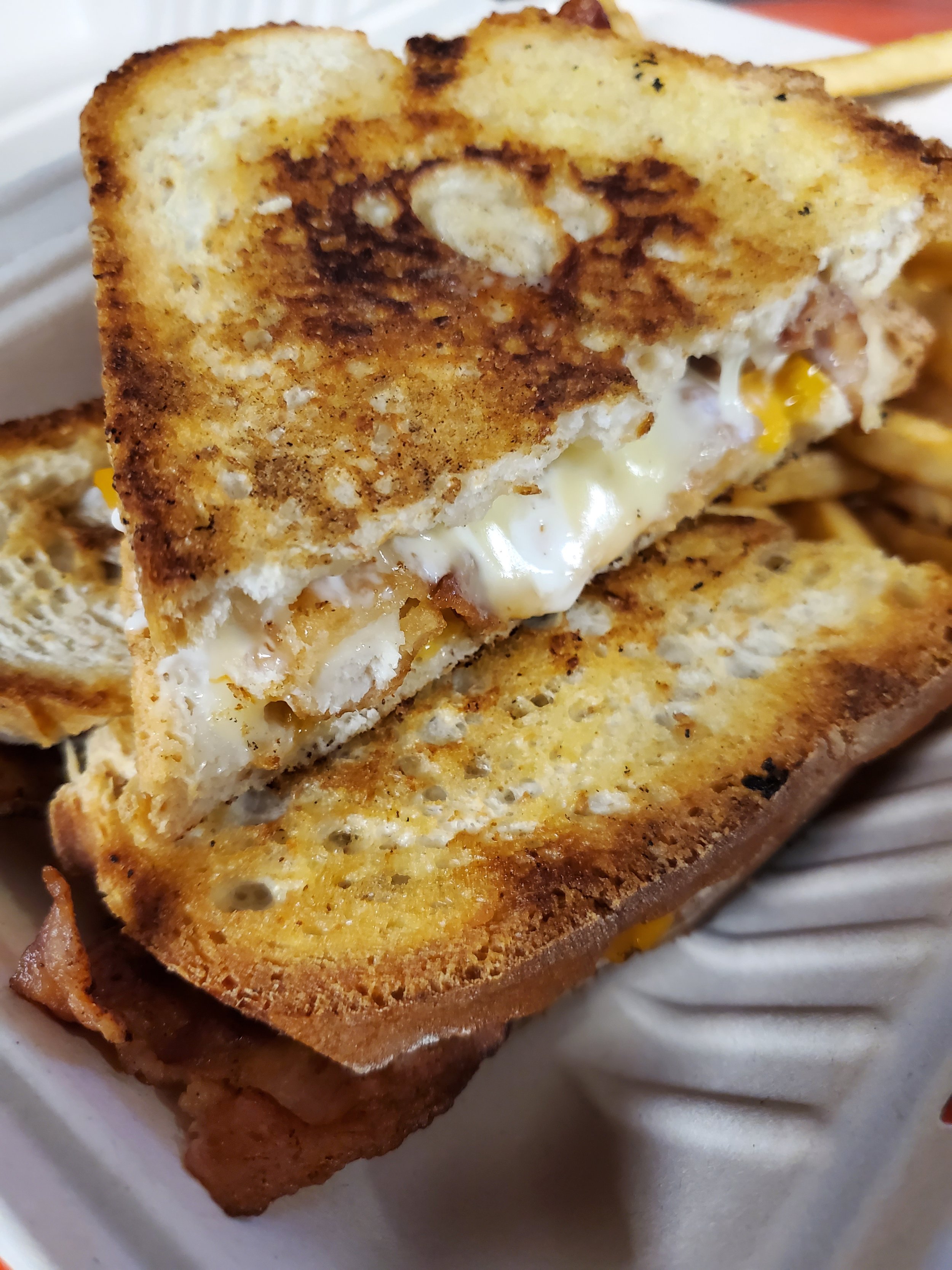 Crispy Chicken and Bacon Grilled Cheese