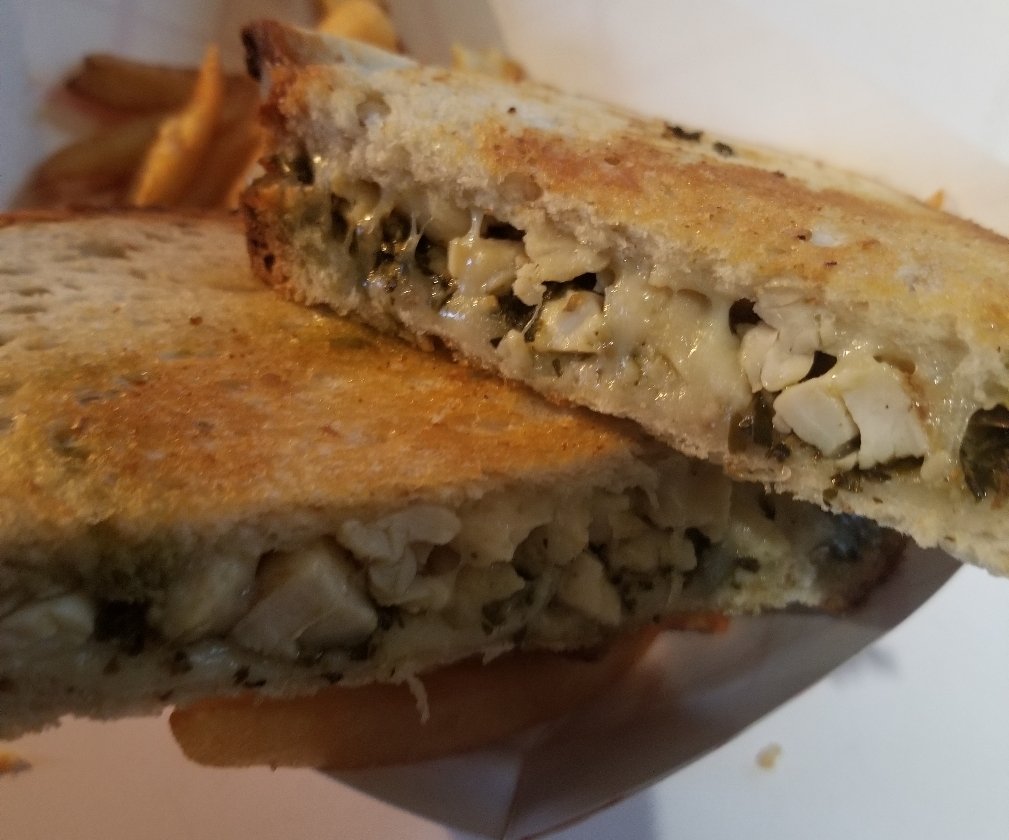 Grilled Chicken and Pesto Grilled Cheese