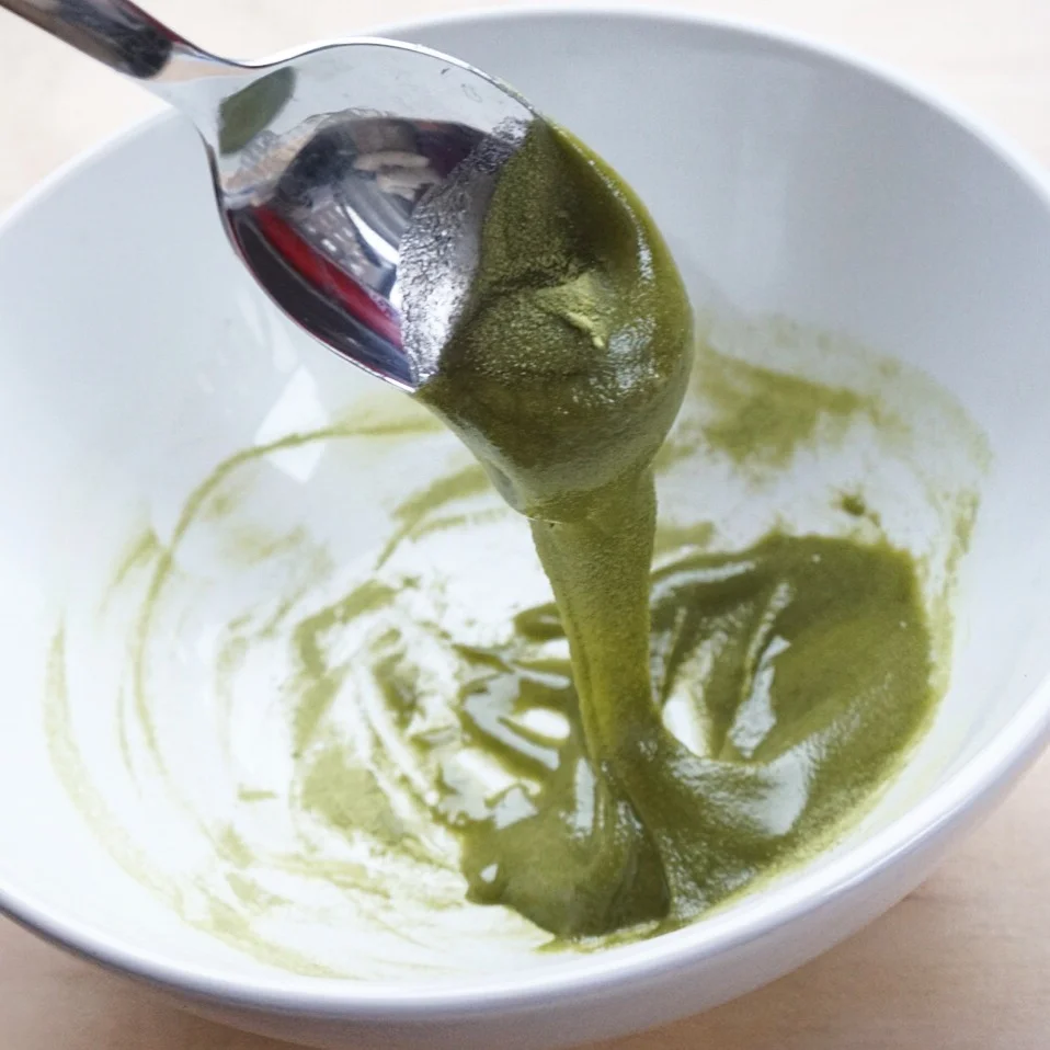 matcha powder and raw honey