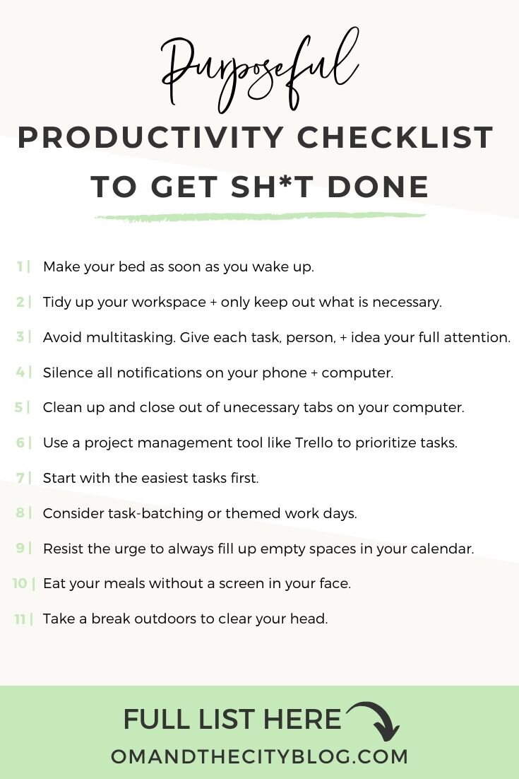 Purposeful Productivity Checklist to Get Sh*t Done — Jules Acree