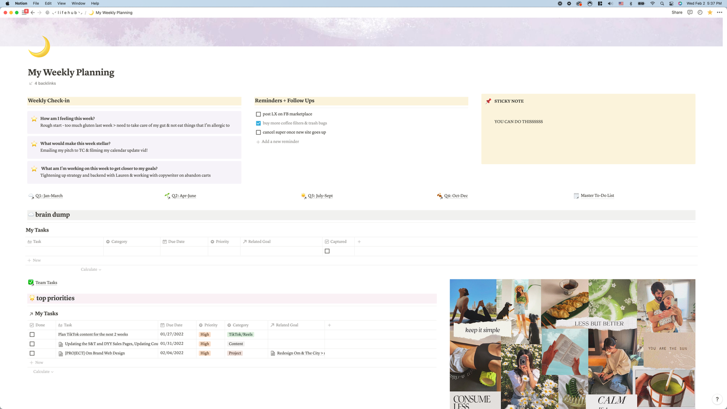 How I Plan My Week | Notion And Google Calendar Workflow — Jules Acree