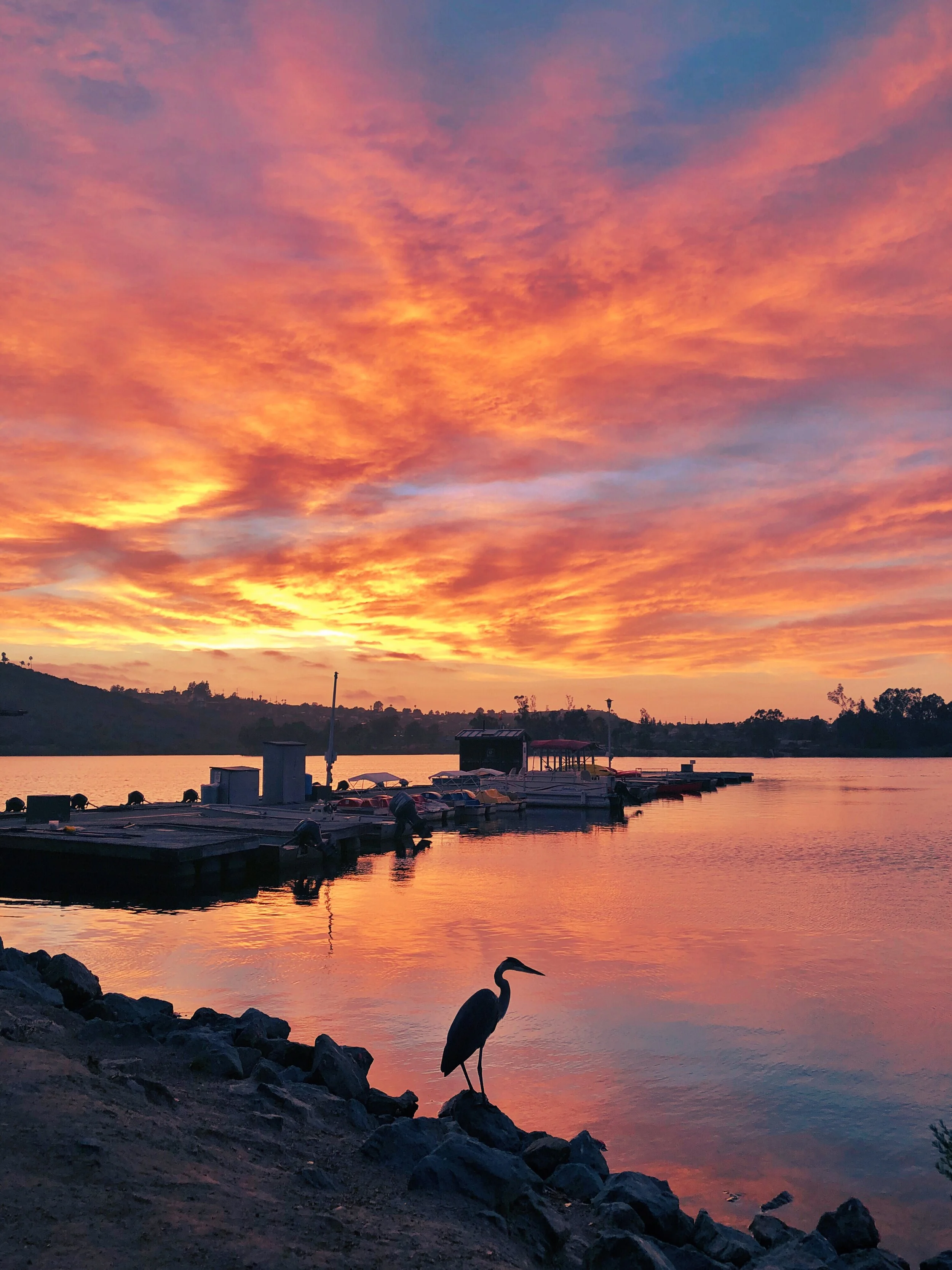 73. Sunset at Lake Murray in San Diego