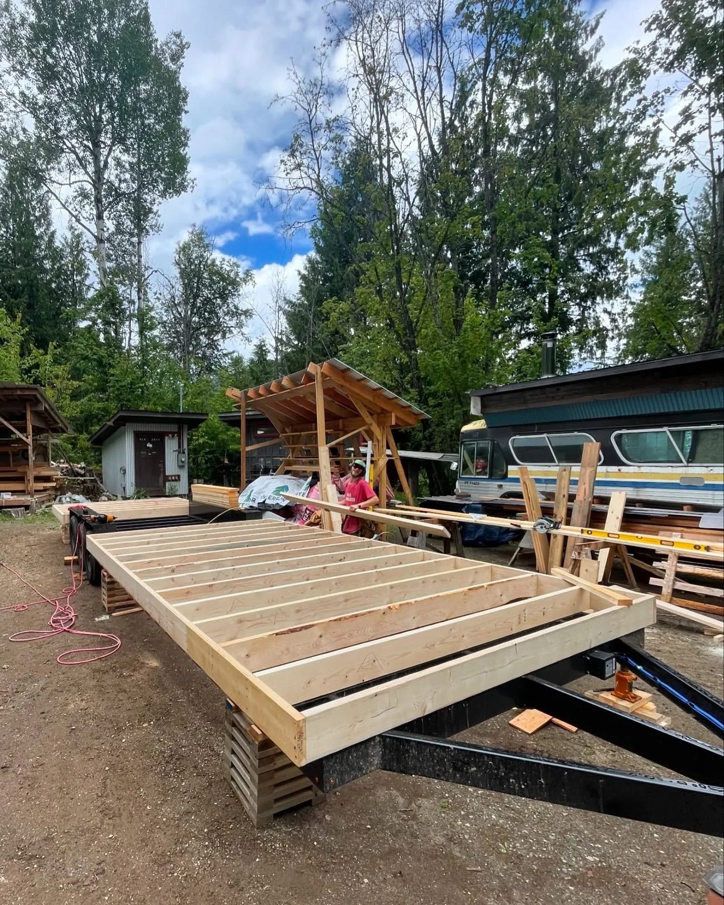 Let the framing begin! We&rsquo;ve just started building our latest tiny house 🔨🏠 #tinyhouse #tinyhome #tinyliving