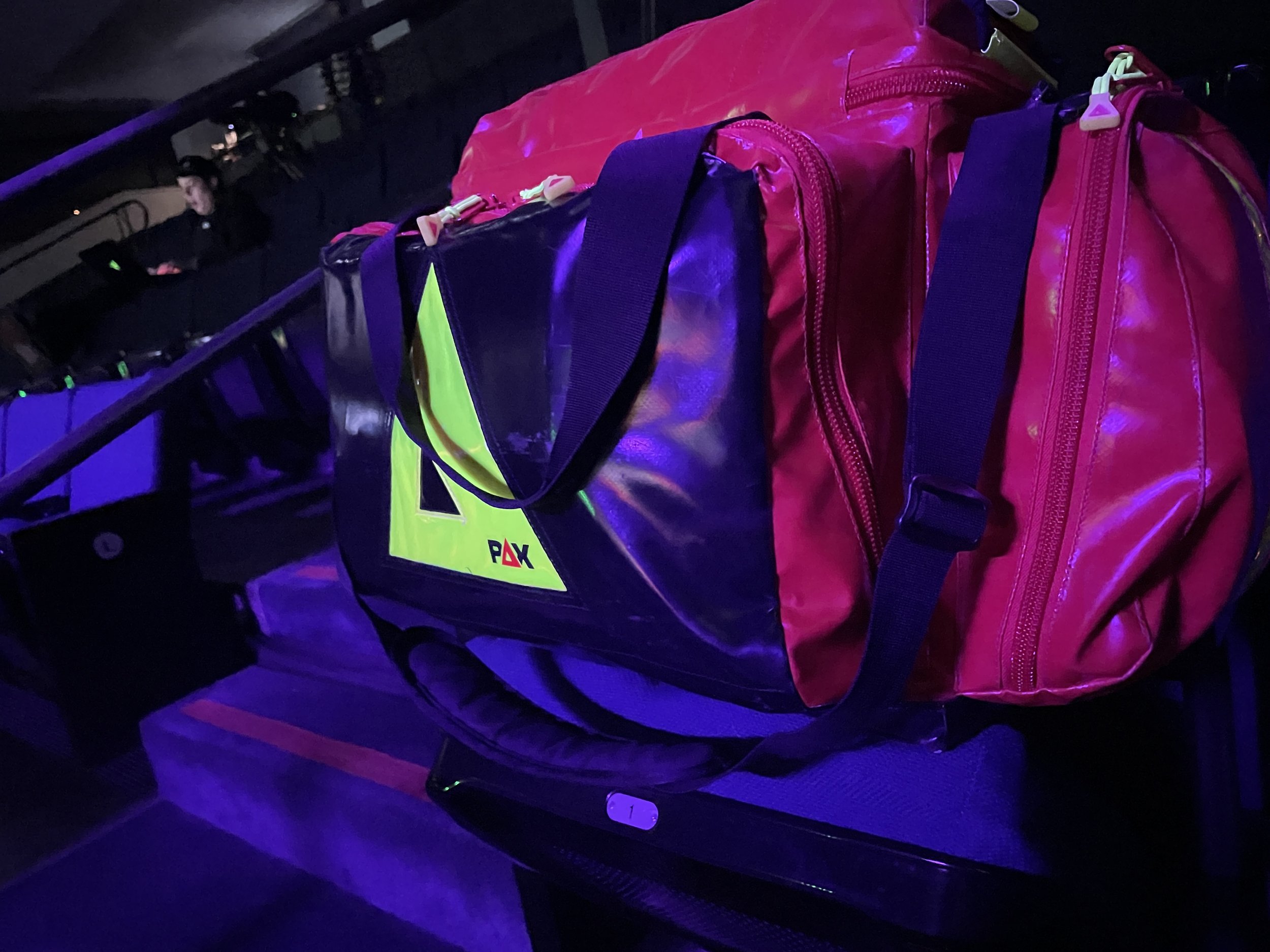 Medic bag looking great in the black light, preparing for the Epic Games presentations at the 2024 Game Developers Conference. Watch the videos here: https://www.unrealengine.com/en-US/events/gdc2024