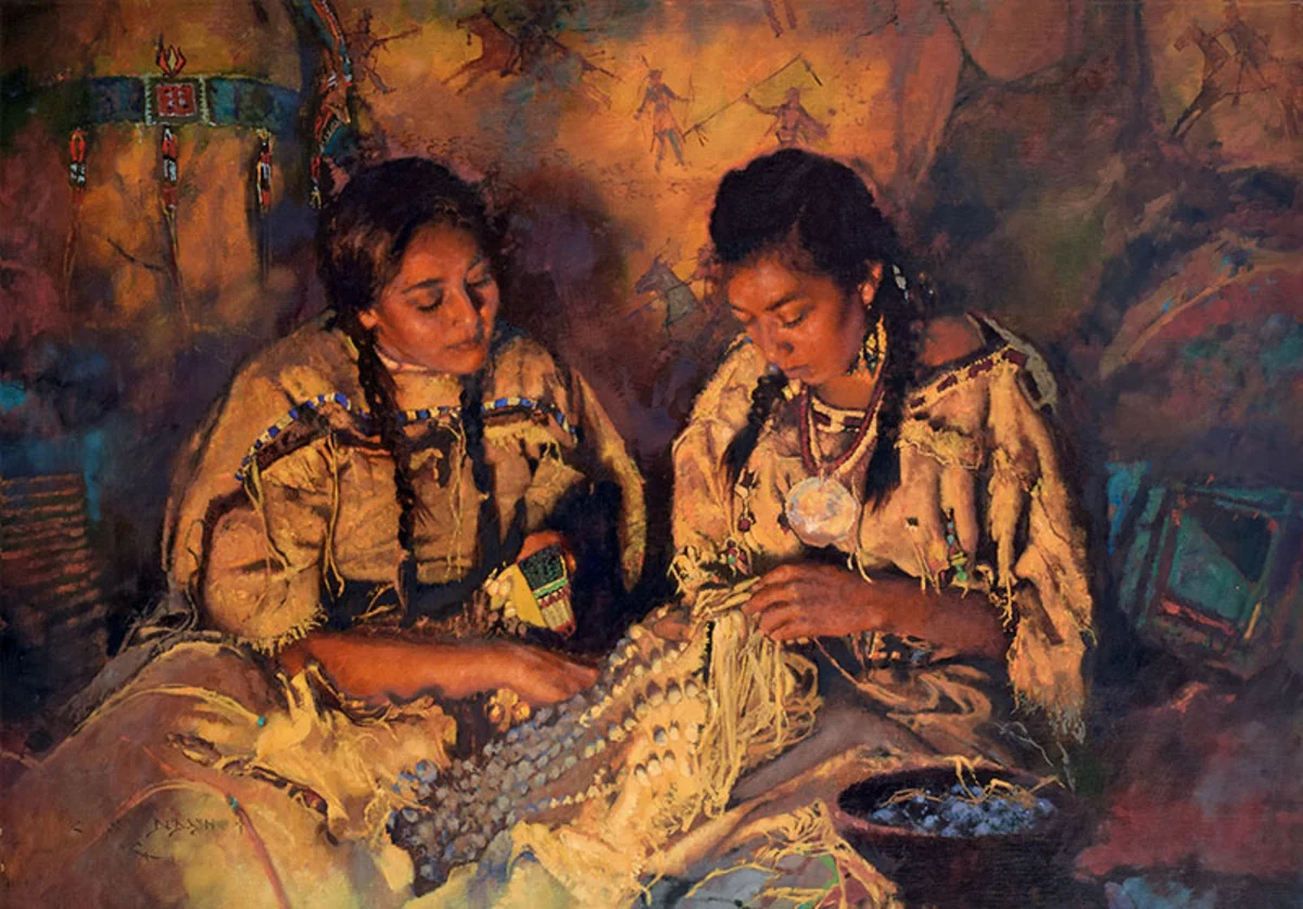*****SOLD***** "THE DRESSMAKERS' " - oil on linen - 28" x 40" WINNER OF THE "2017 PURCHASE AWARD" - It will be part of the Museum's permanent collection Sold at The Briscoe Museum "Night Of Artists" Show San Antonio, TX Mar 31- April 2, 2017 