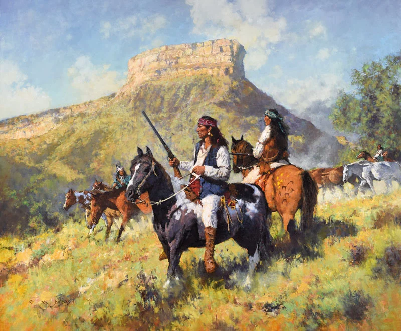 *****SOLD***** "A GOOD RAID MEANS MANY PONIES" - oil on linen - 30" x 36"