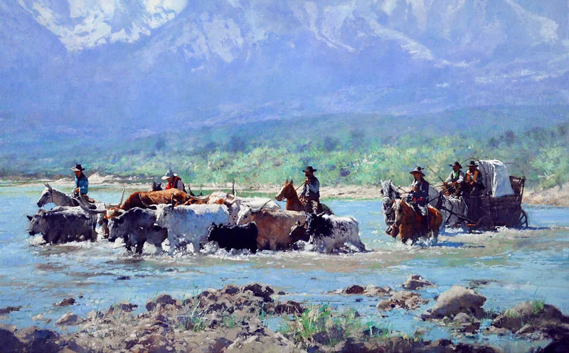 "ANOTHER DAY AT THE OFFICE" - oil on linen - 30"h x 48"w - SOLD