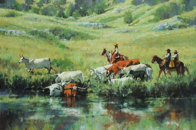 "GREEN PASTURES" - oil on linen - 24"h x 36"w - SOLD