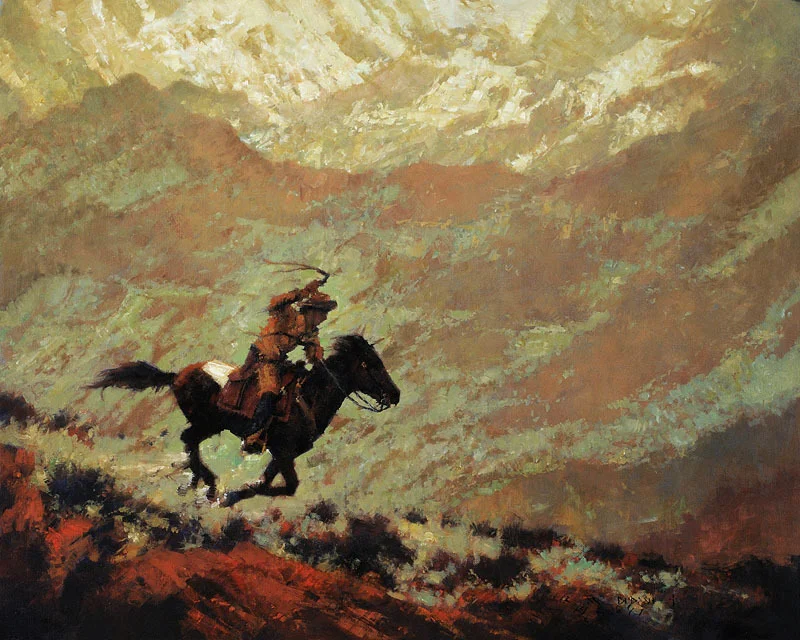 "PONY EXPRESS" - oil on linen - 16"h x 20"w - SOLD
