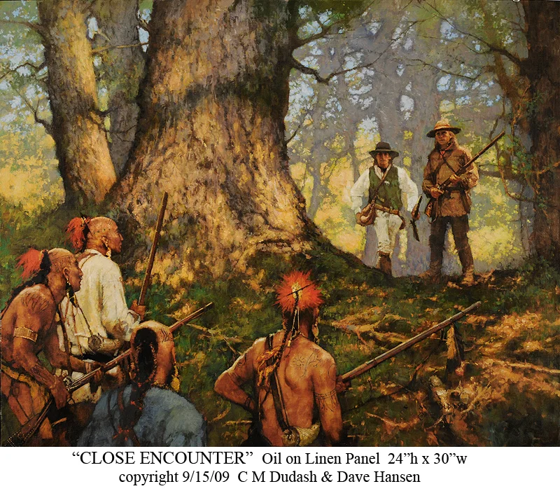 "CLOSE ENCOUNTER" - oil on linen - 24"h x 30"w - SOLD A commission for a book on Kentucky Rifles - #1 in a series of 4