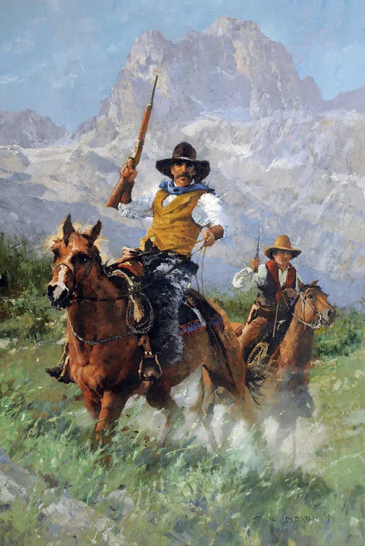 "LOOKS LIKE WE GOT TROUBLE" - oil on linen - 36"h x 24"w - SOLD