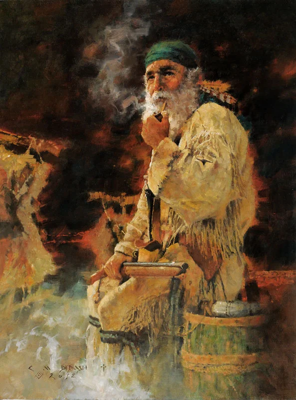"THE TALES HE COULD TELL" - oil on linen - 24"h x 18"w - SOLD