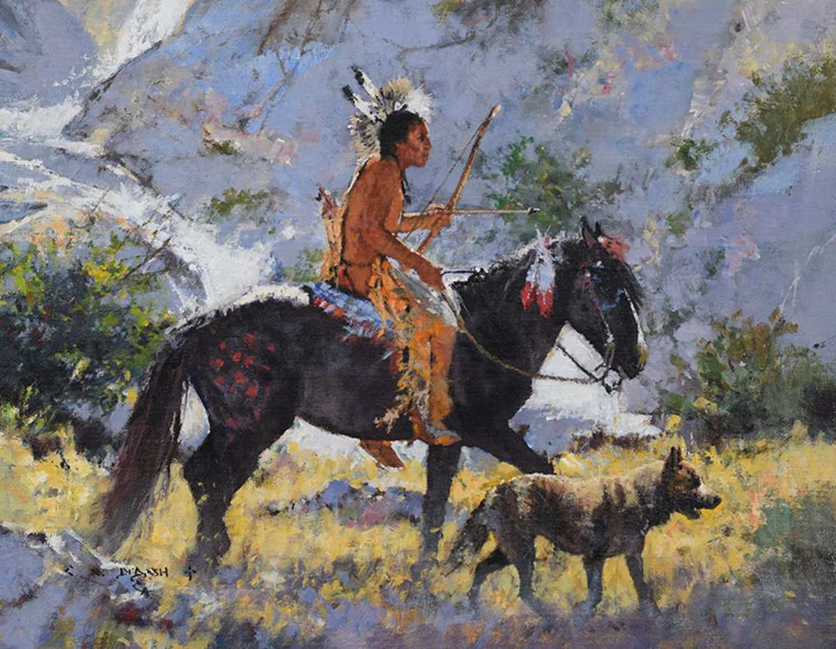 *****SOLD***** "THE HUNTERS" Oil on Linen 11" x 14" Sold at Quest For The West, The Eiteljorg Museum Indianapolis, IN Sept 8-9, 2017