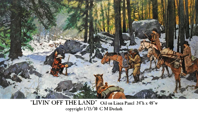 "LIVIN' OFF THE LAND" - oil on linen - 24"h x 48"w - SOLD