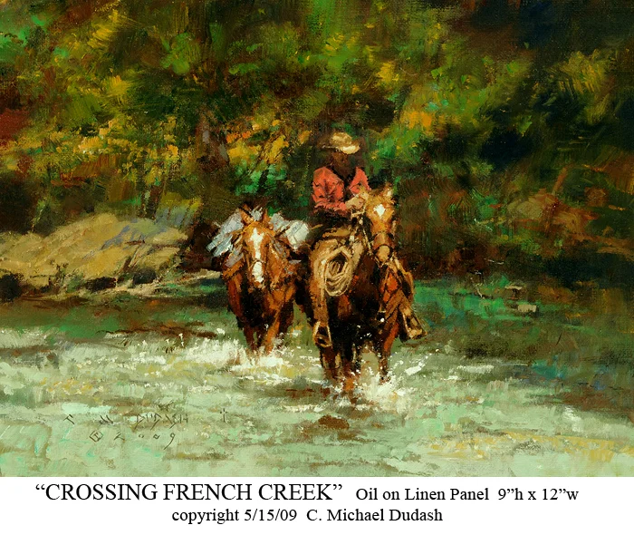 "CROSSING FRENCH CREEK" - oil on linen - 9"h x 16"w - SOLD 