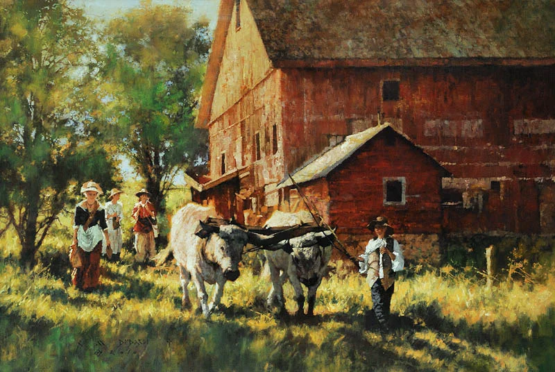 "THE SOWERS" - oil on linen - 24"h x 36"w SOLD at the C. M. Russell Museum Auction, Great Falls, MT March 17, 2011